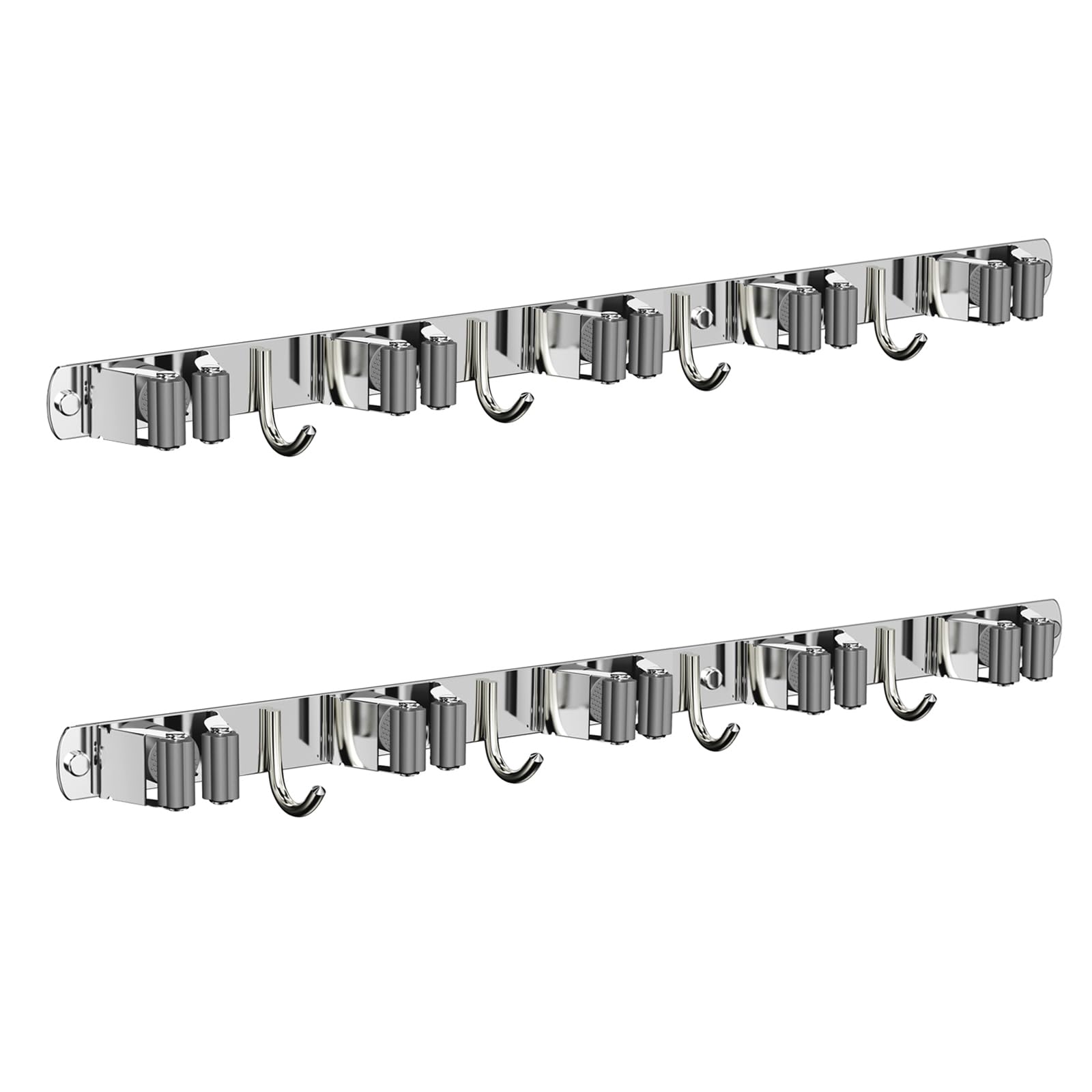 2 Pack Mop and Broom Holder Wall Mount (2 Count)