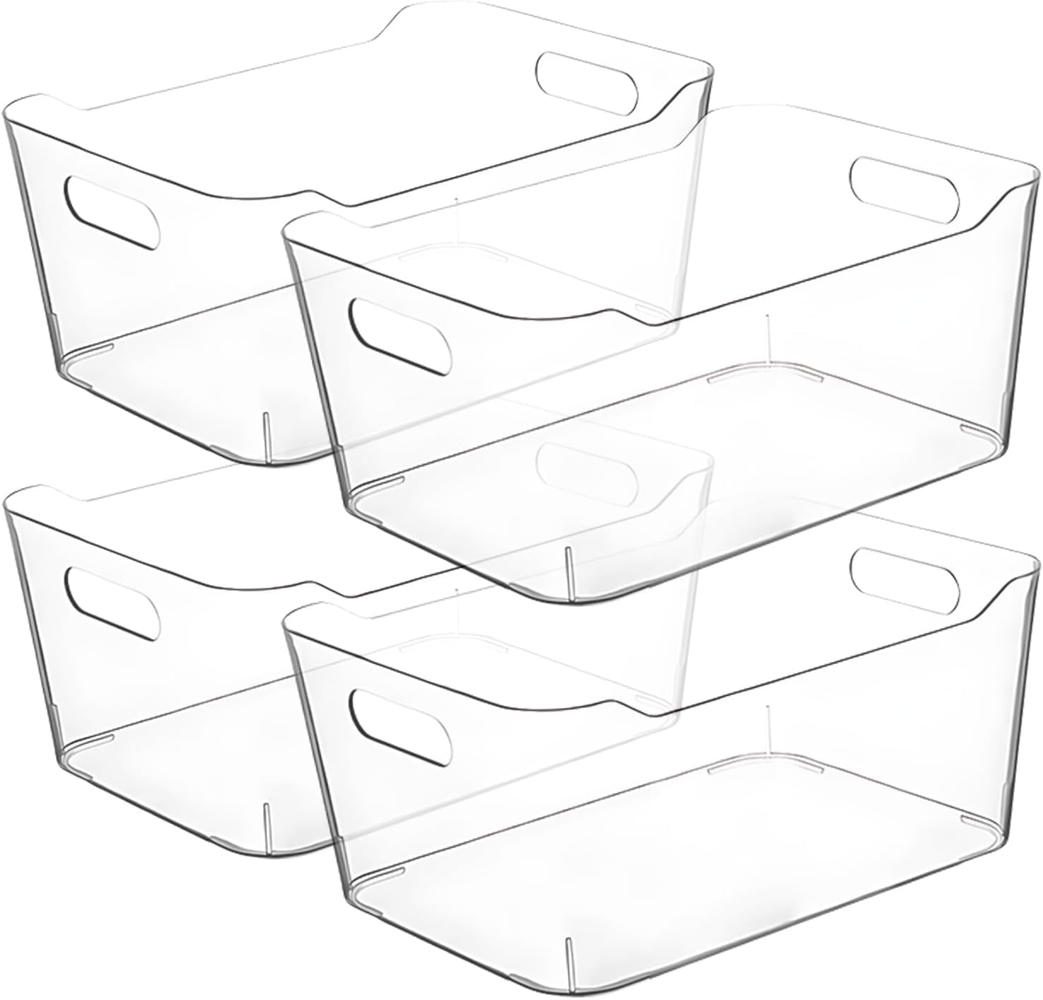 Clear Extra Large Plastic Storage Bins (4 Count)