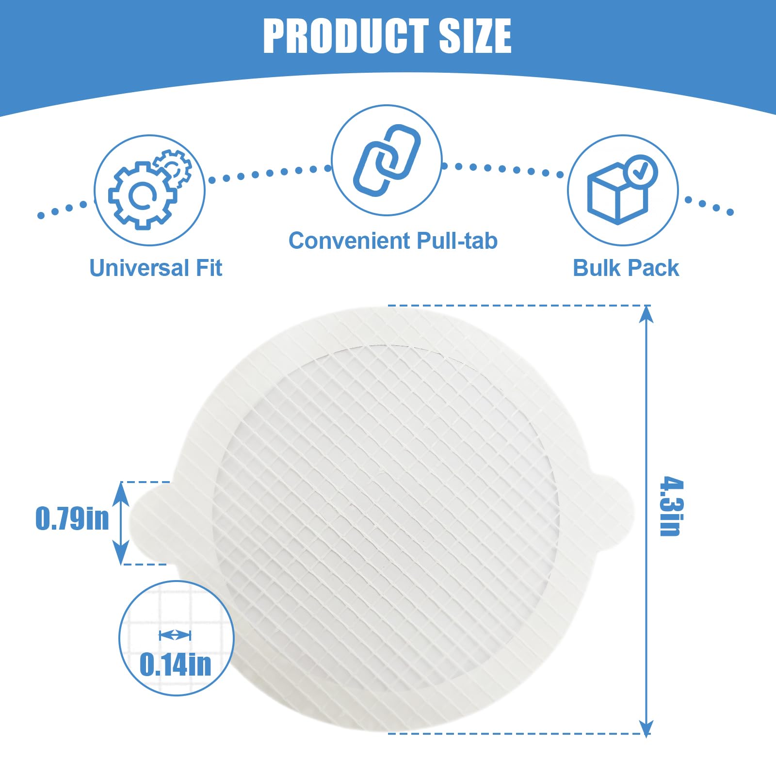 60 Pack Disposable Shower Drain Hair Catcher Hair Trap Drain Covers 4.4” Extra (60 Count)