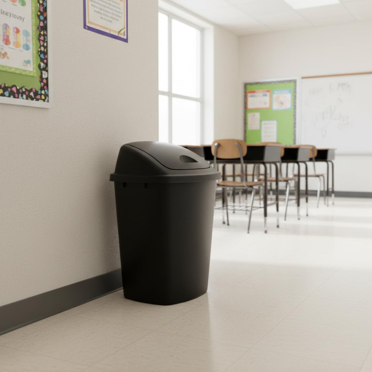 4 Pack 11 Gallon Kitchen Trash Cans with Swing Top (4 Count)