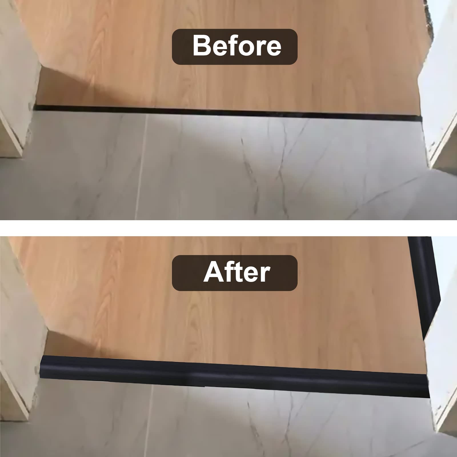Floor Door Flat Transition Strip & Self Adhesive Floor Vinyl Floor Edge Trim Laminate Floor Gap Covering Joining Strip