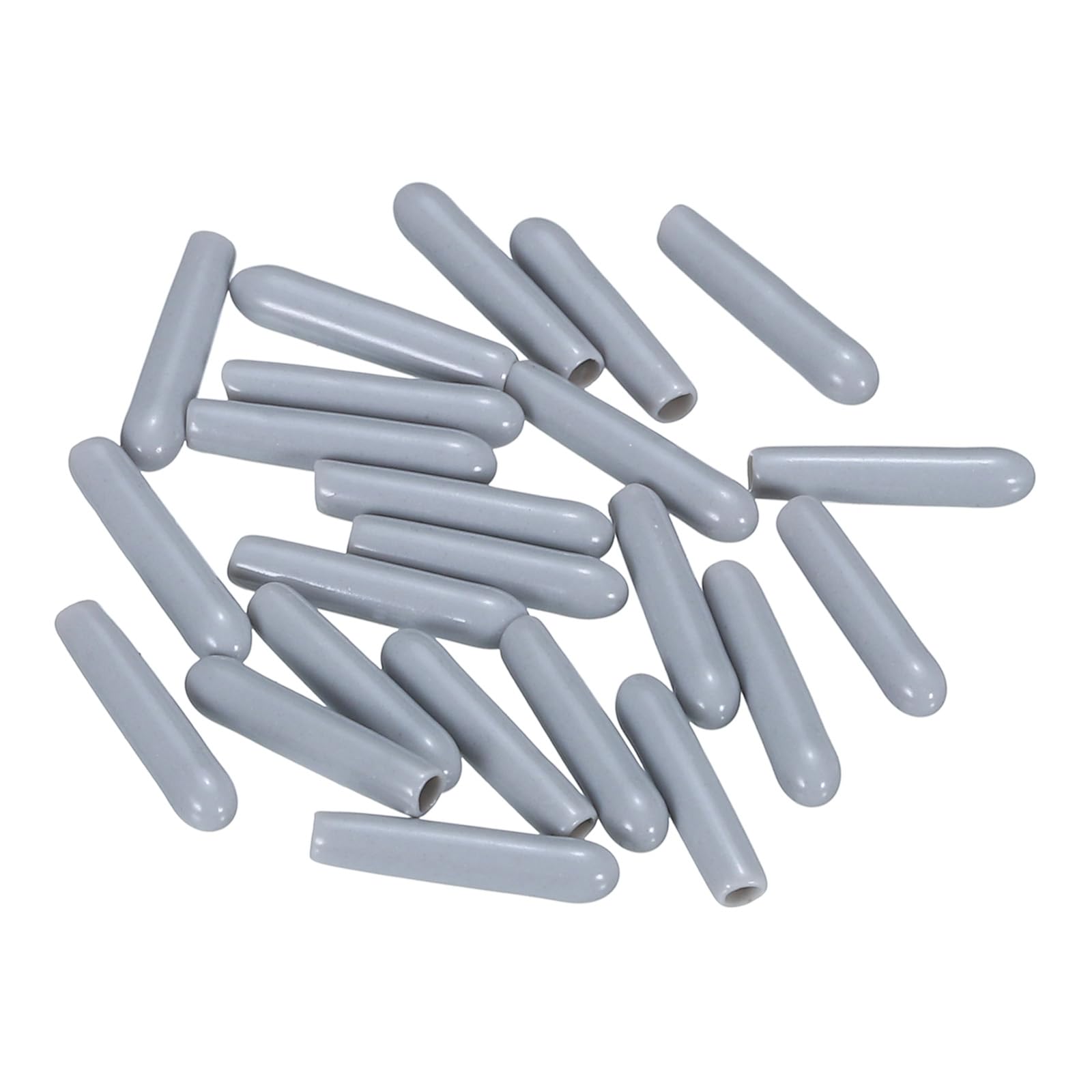 20pcs Rubber End Caps 2mm ID Vinyl PVC Round Tube Bolt Cap Cover Screw Thread Protectors Grey