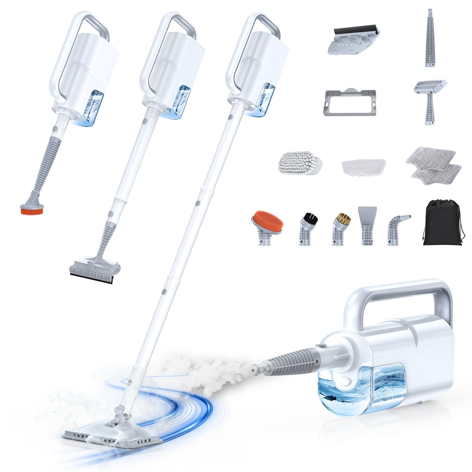 10-in-1 Steam Mop, Detachable Handheld Steam Cleaner for Multi-Surface