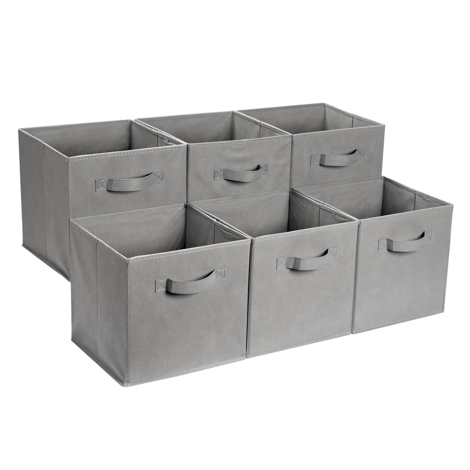 Collapsible Fabric Storage Cube Bins Organizer with Handles for Organizing (6 Count)