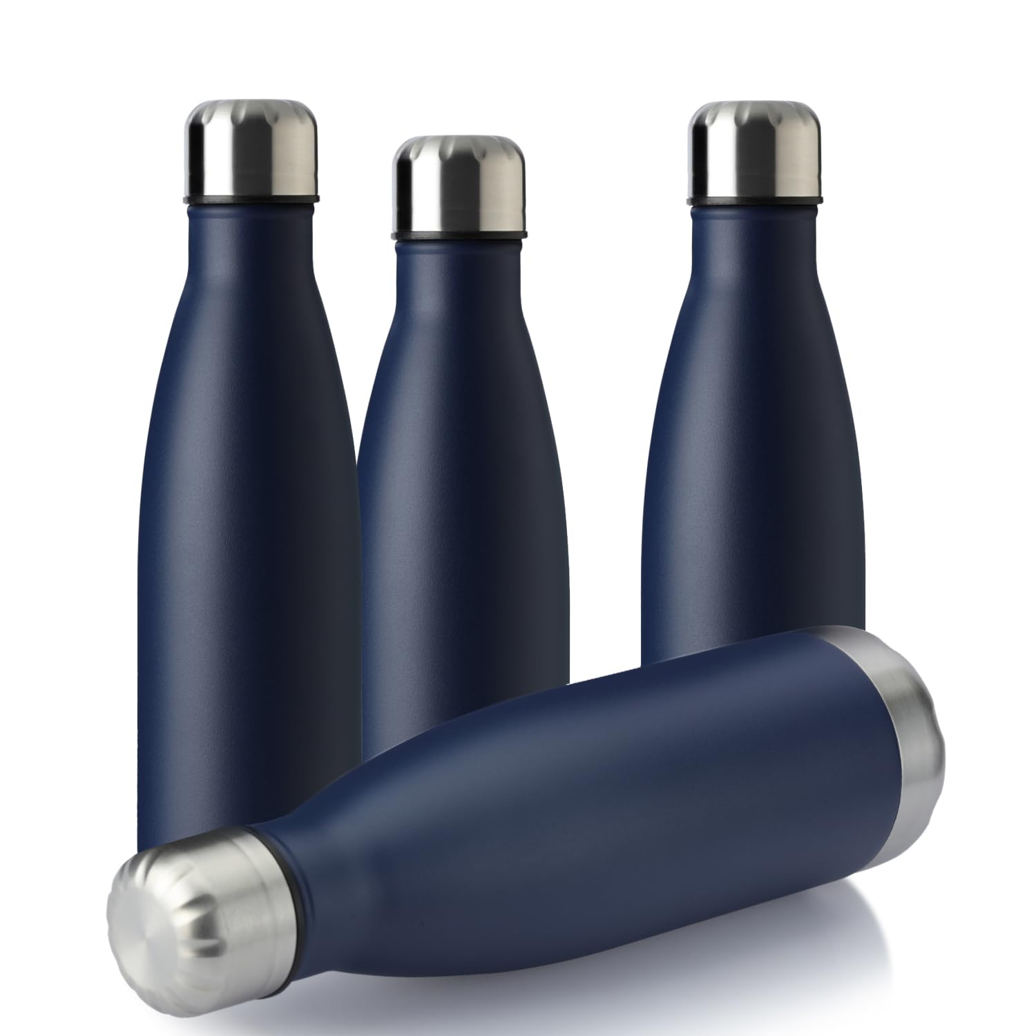 17oz Sport Water Bottle 4 Pack Vacuum Insulated Stainless Steel Leak (4 Count)