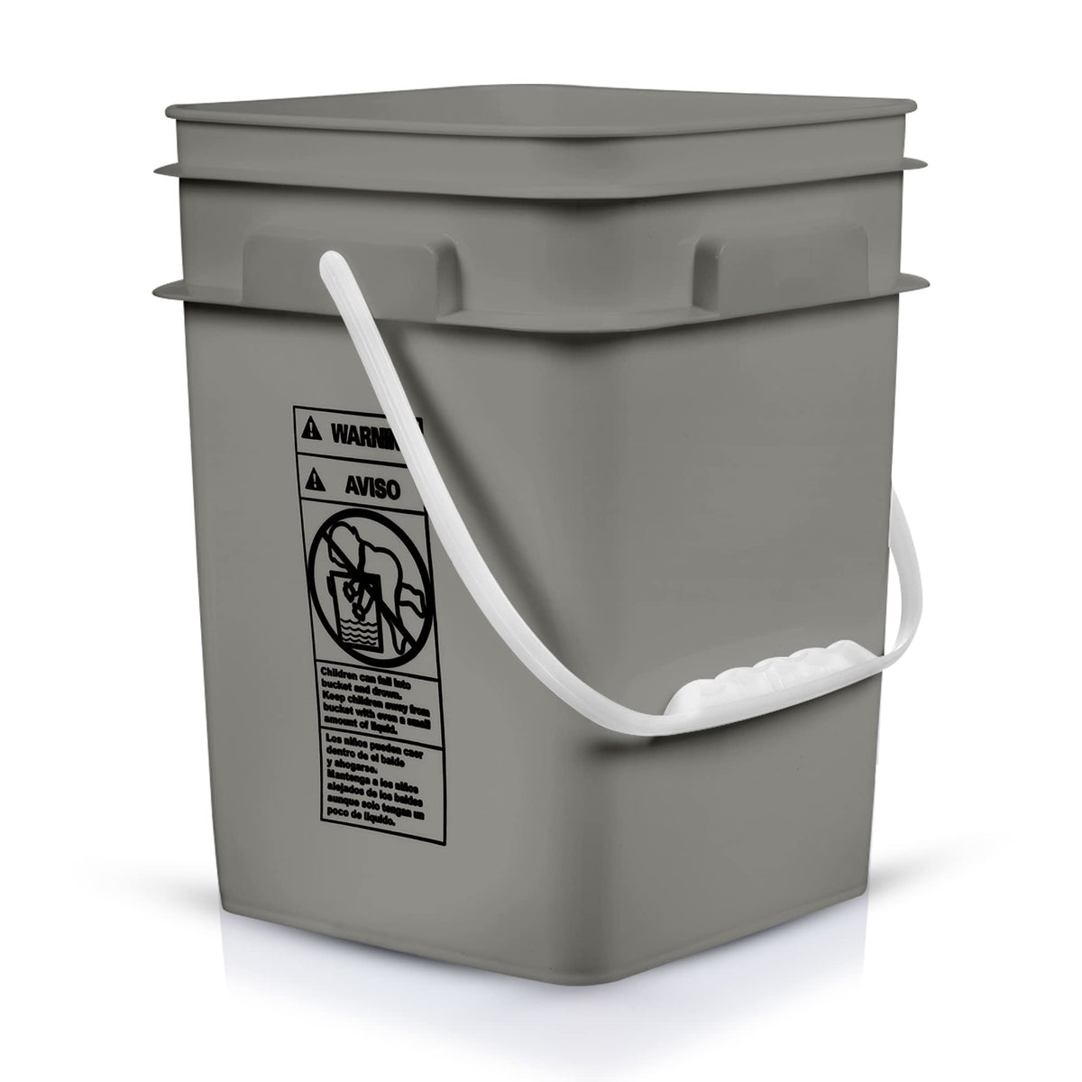 4 Gallon Square Food Grade Bucket Pail with Plastic Handles and Lid (3 Count)