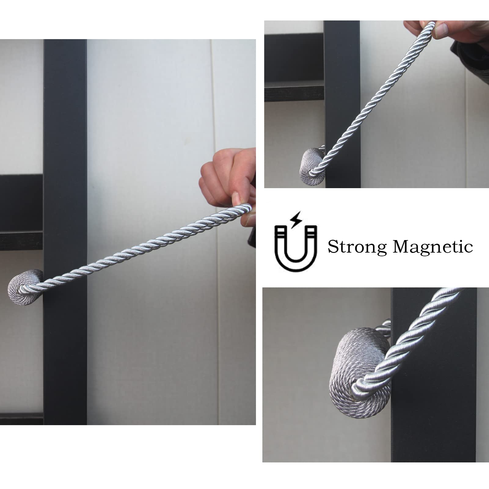 Magnetic Curtain Tiebacks Decorative Holdbacks Rope Tie Back Drapes Hangtty