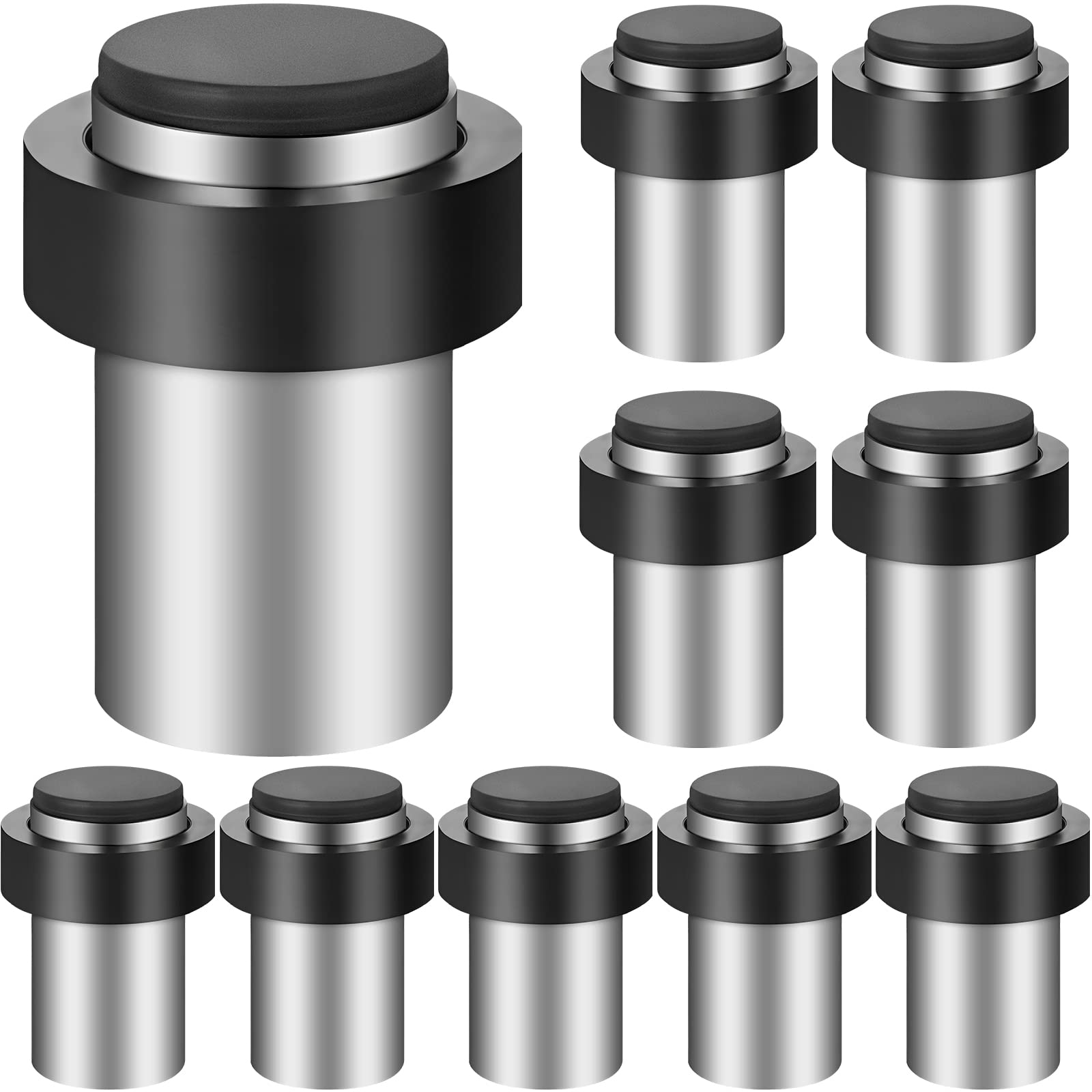 10 Pcs Floor Mounted Door Stopper Stainless Steel (10 Count)