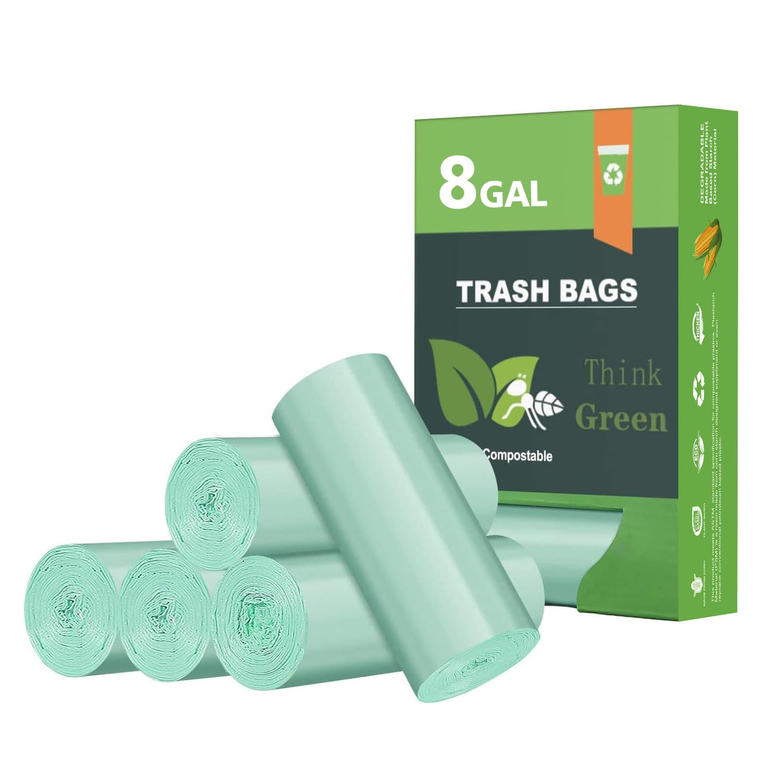 Biodegradable Medium 8 Gallon Trash Bags (80 Count)