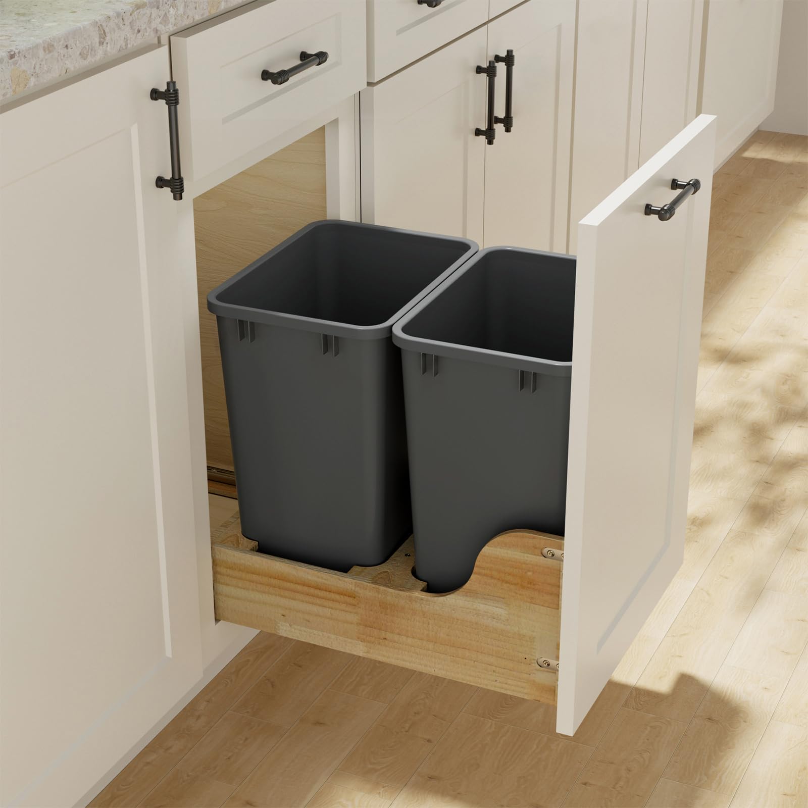 35 Quart Plastic Trash Can (2 Count)