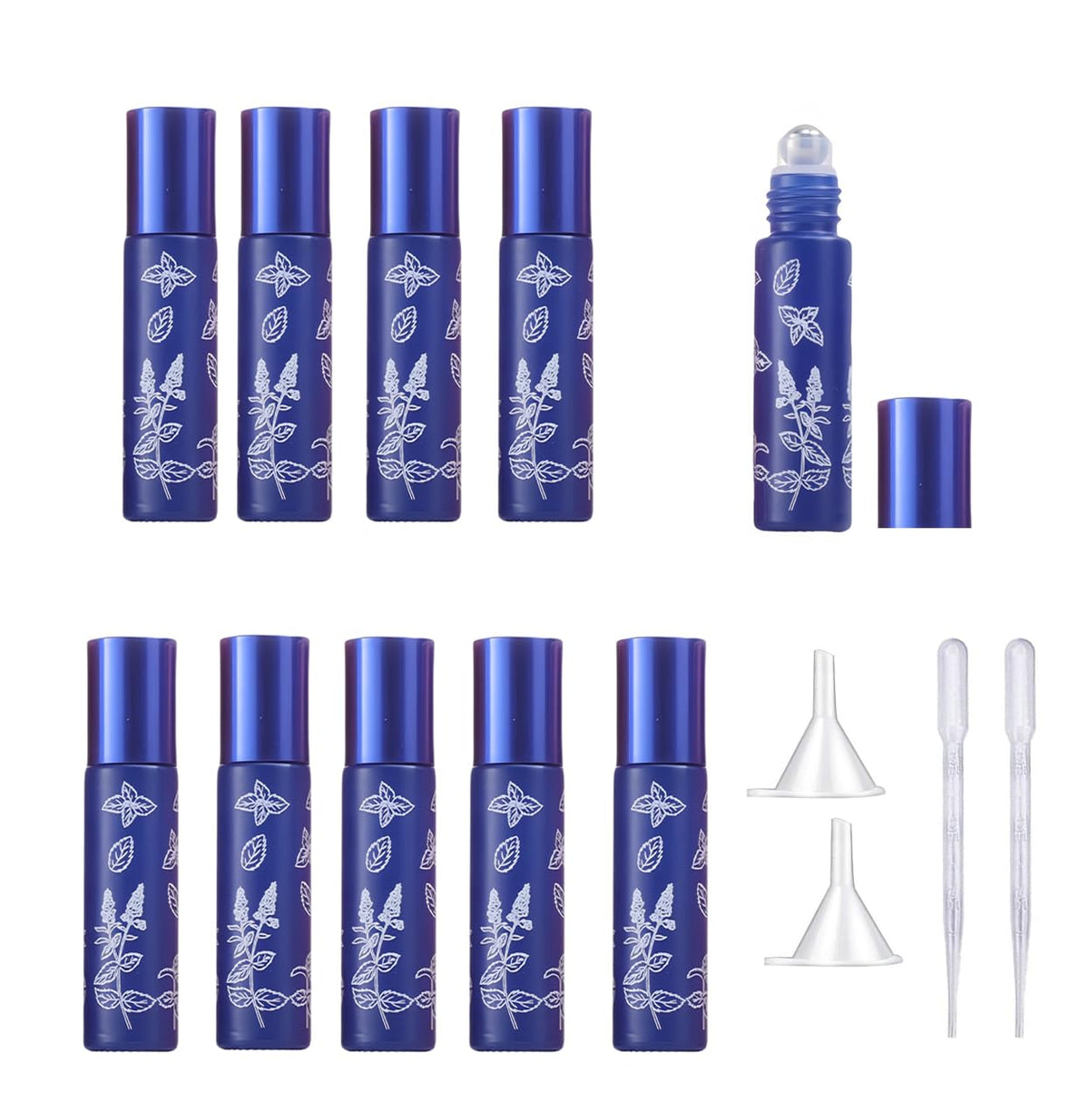 10ml Glass Essential Oil Roller Bottles Roll on Bottle (10 Count)