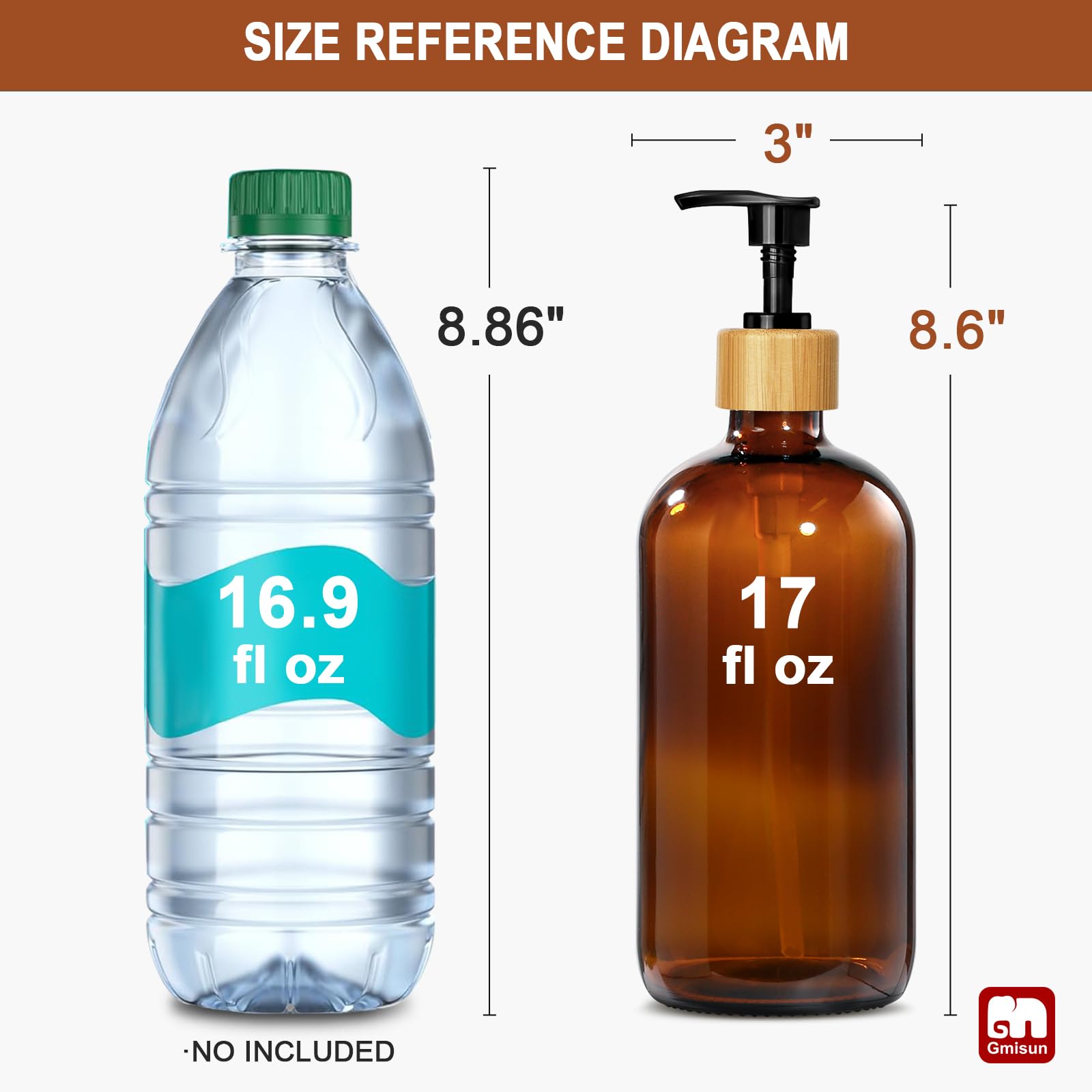Amber Glass Soap Dispenser (2 Count)
