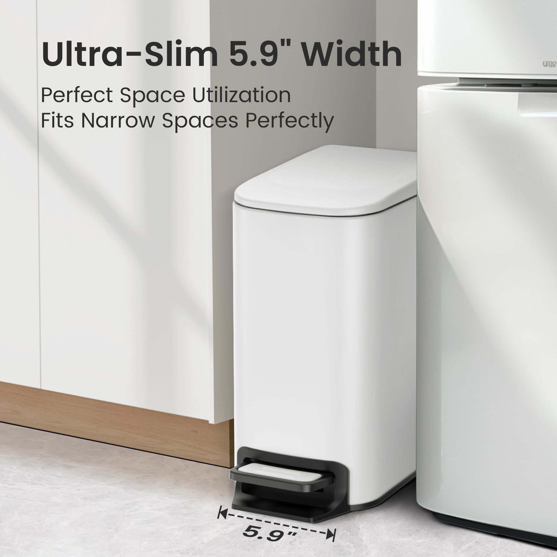 Small Bathroom Trash Can with Lid