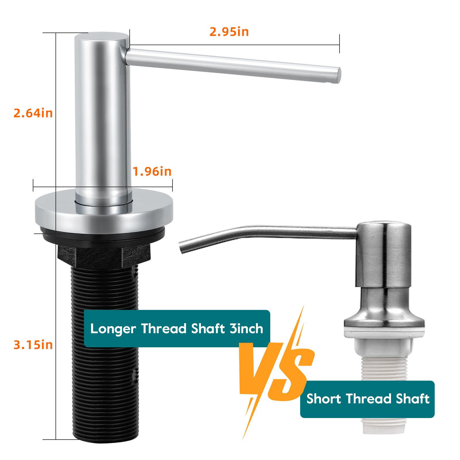 Soap Dispenser for Kitchen Sink Polished Chrome