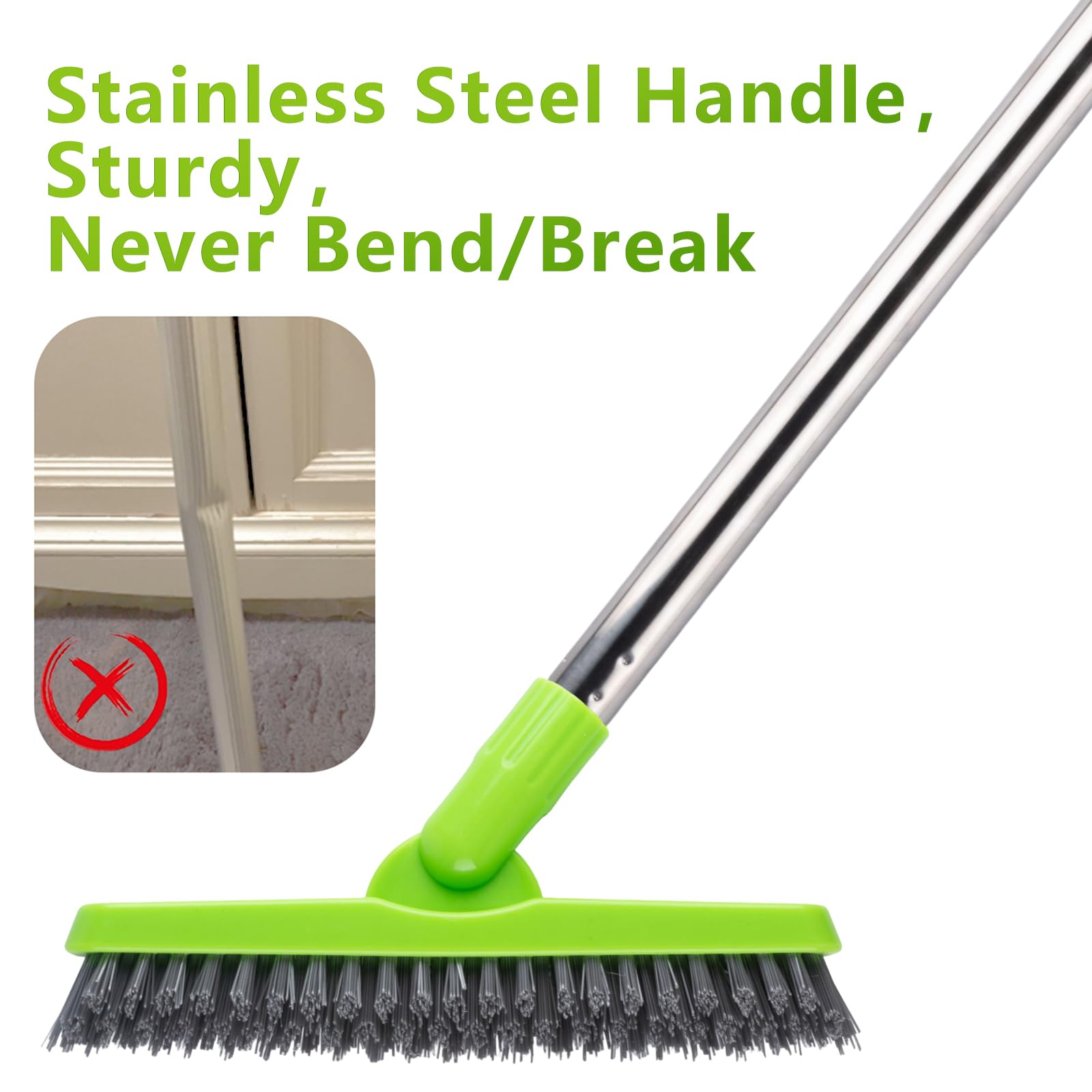 2 Pack Grout Brush with Long Handle