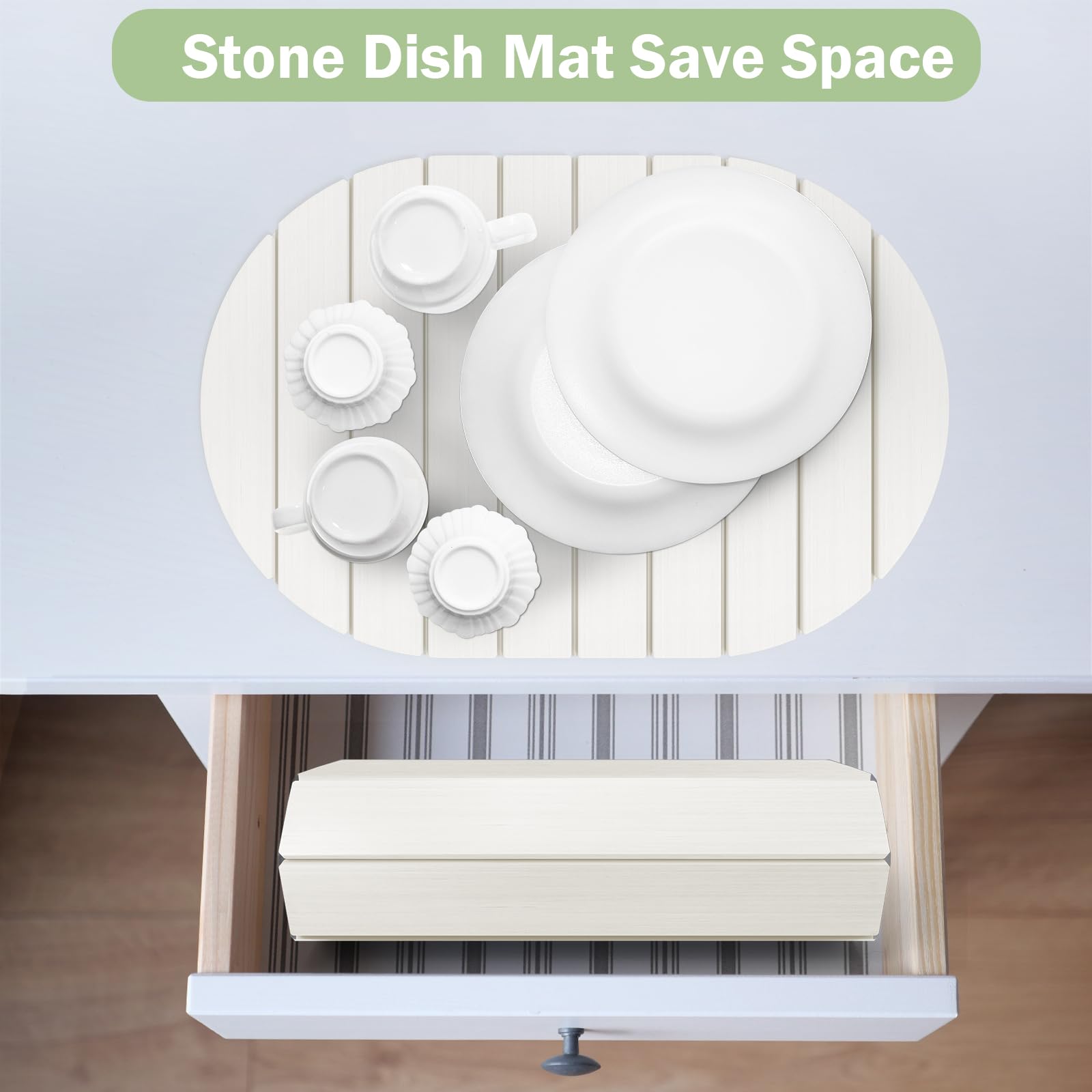 Stone Dish Drying Mat for Kitchen Counter
