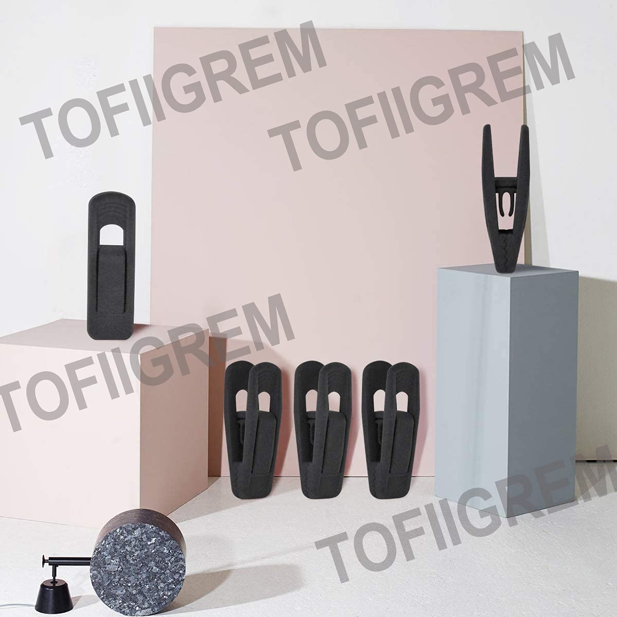 Black Velvet Hangers Clips 40 PCS (40 Count)