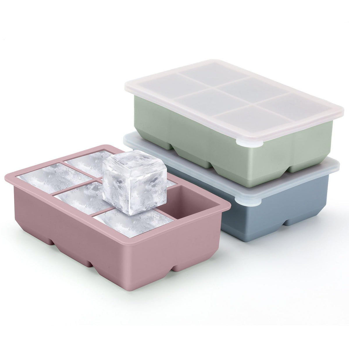 Silicone Ice Cube Trays 3 Pack (3 Count)