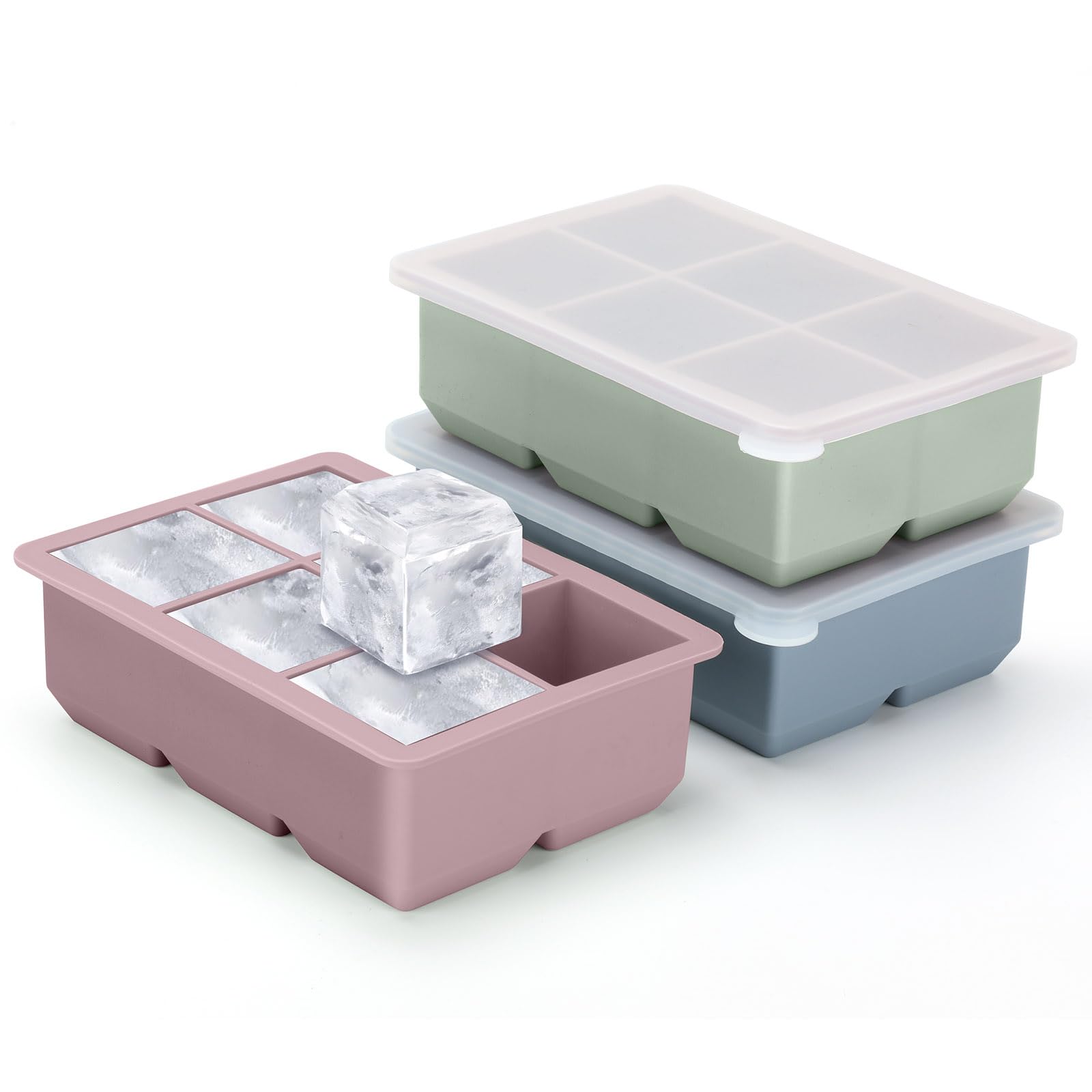 Silicone Ice Cube Trays 3 Pack (3 Count)