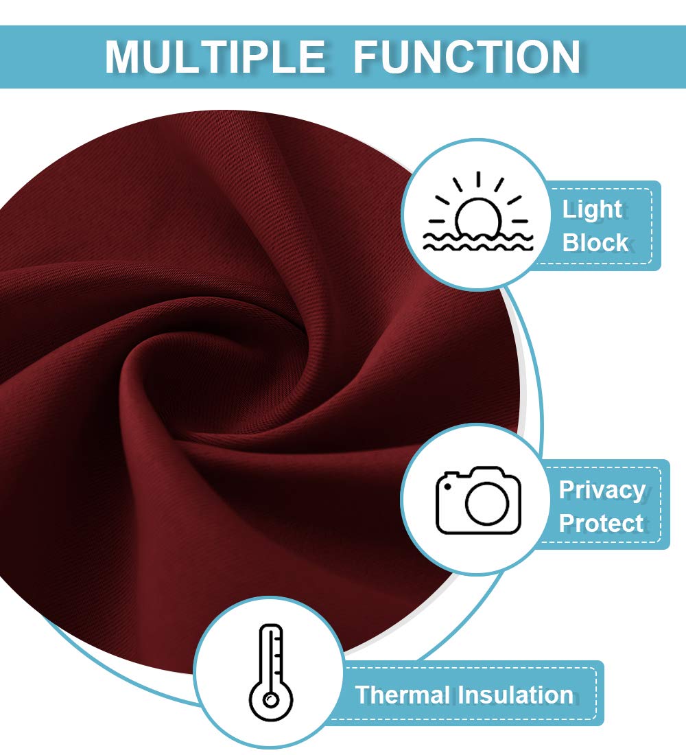 Extra Wide Blackout Curtains for Bedroom Living Room 63 inch Long (2 Count)