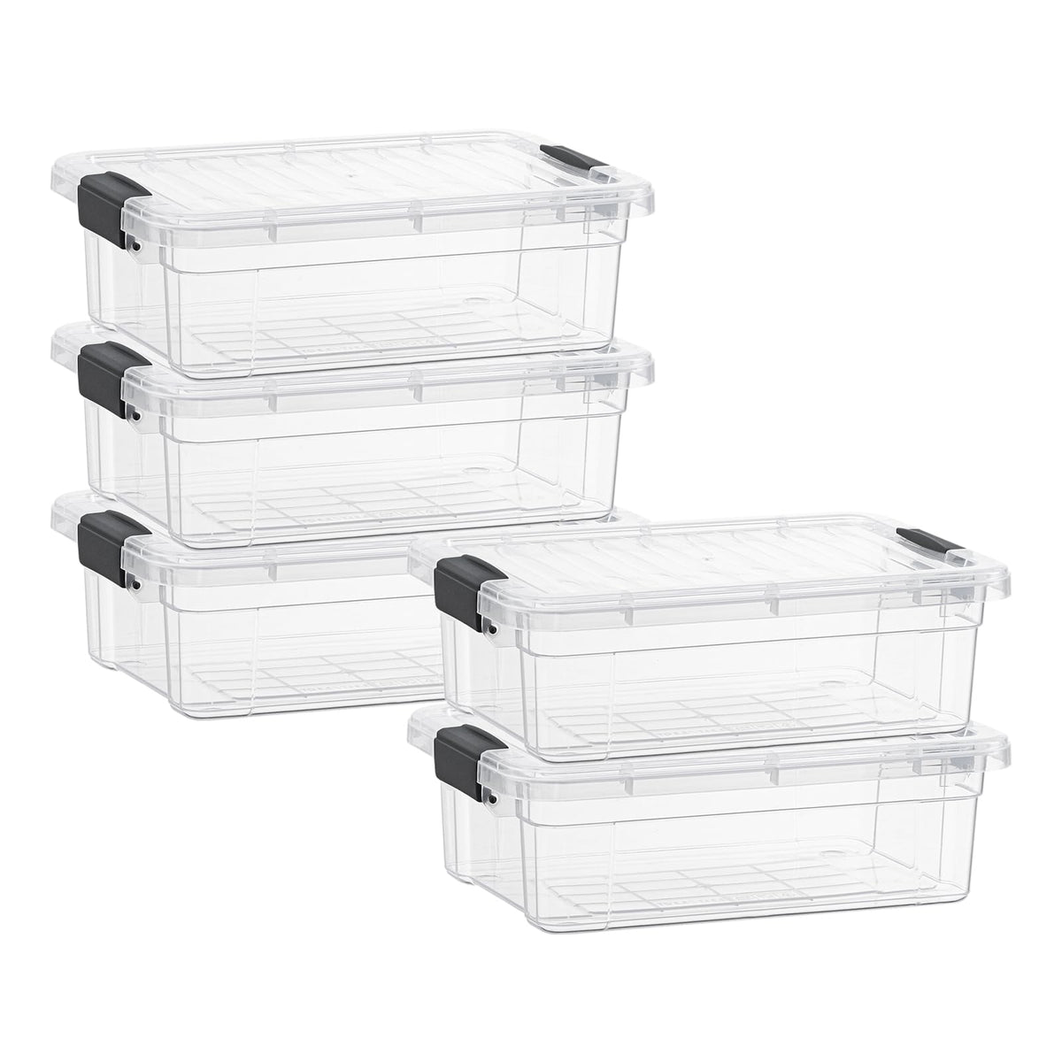 1.27 Quart Clear Plastic Storage Containers with Lids (5 Count)