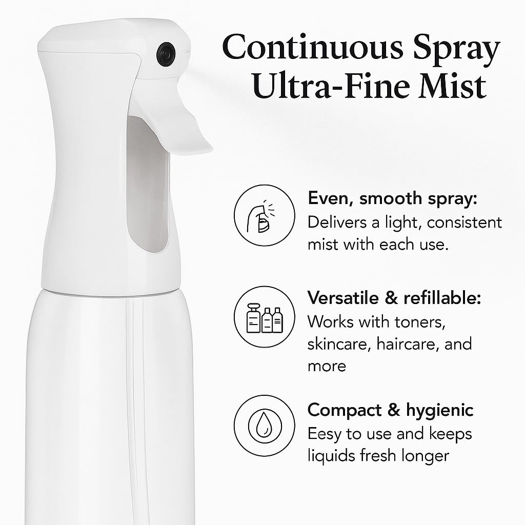 Continuous Mist Clear Spray Bottle 500ml Fine Mist for Hair