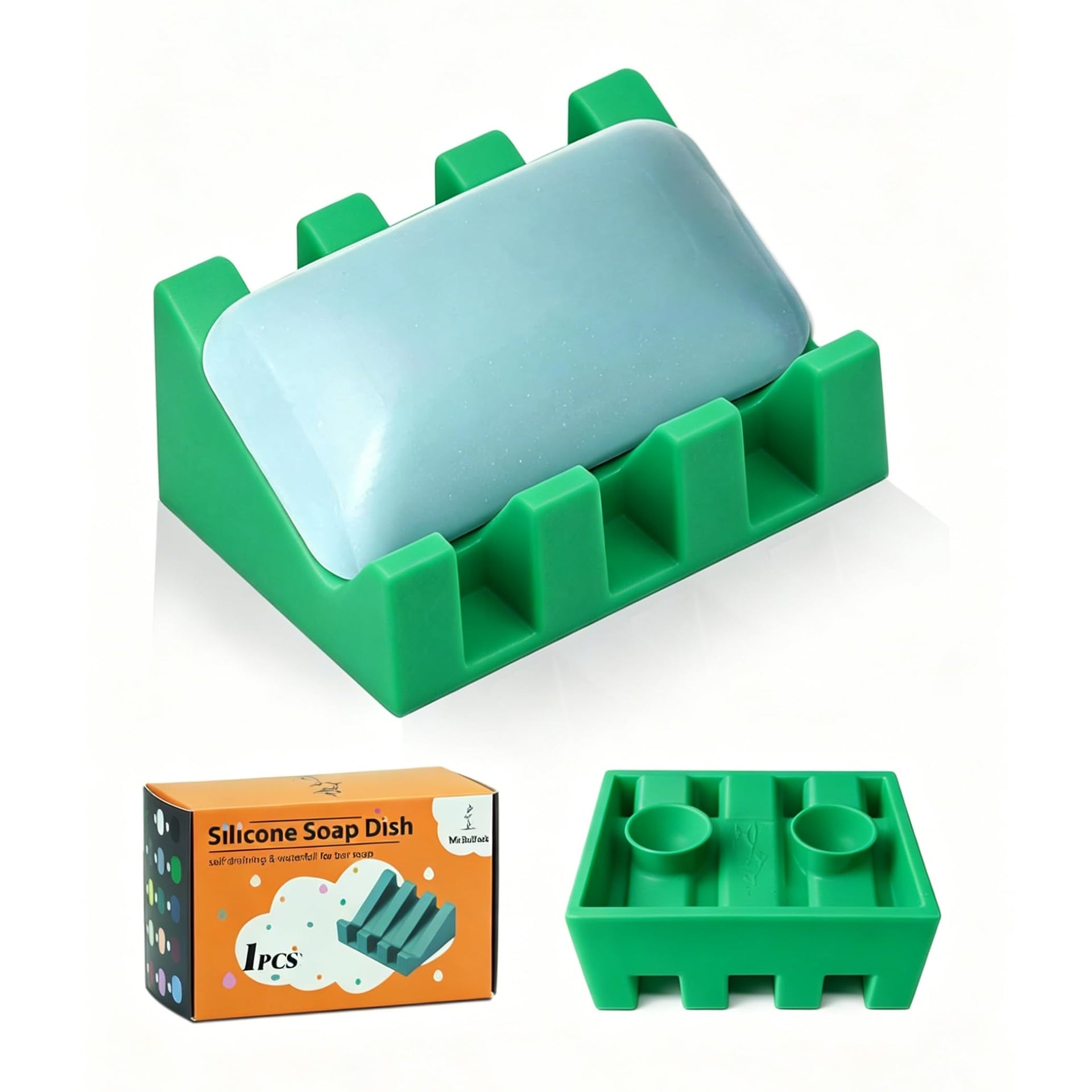 Silicone Soap Dish Self Draining with Suction Cups
