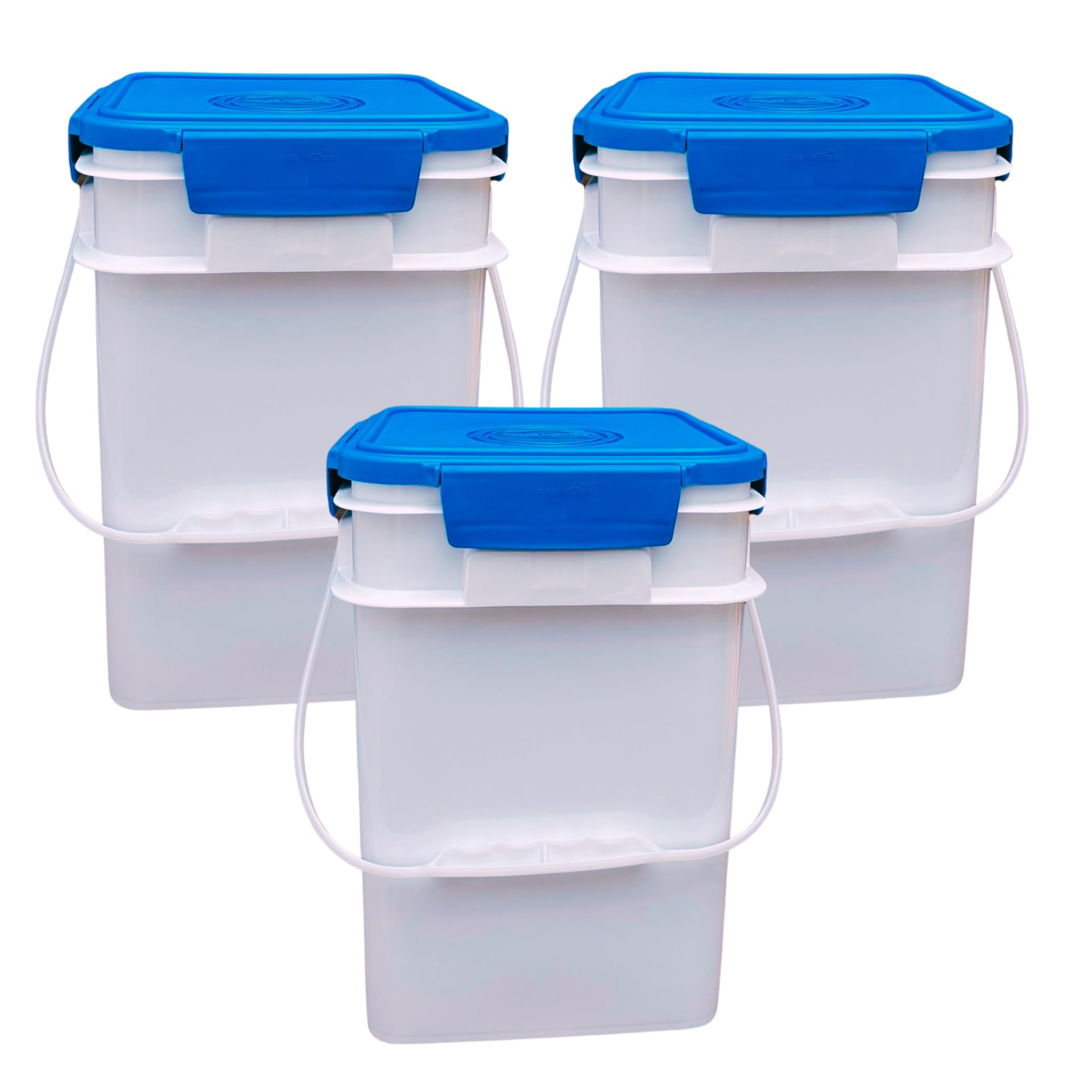 4 Gallon Square Food Grade Bucket Pail with Plastic Handles and Lid