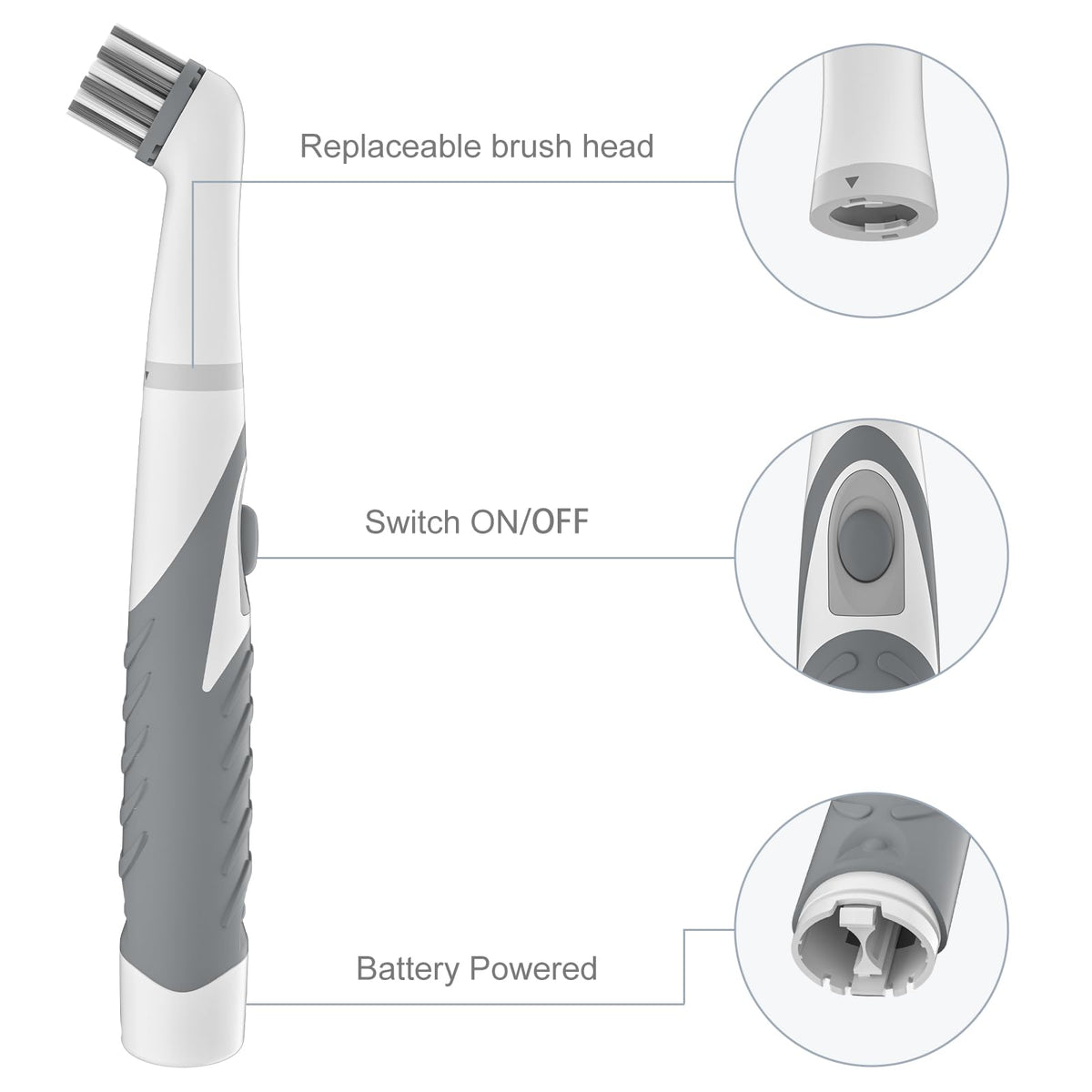 Electric Cleaning Brush with 4 in 1 Multiple Brush Heads