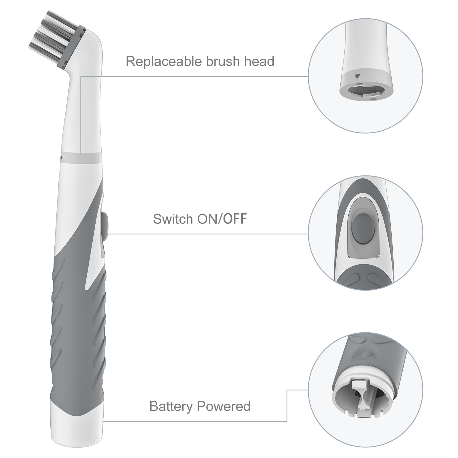 Electric Cleaning Brush with 4 in 1 Multiple Brush Heads