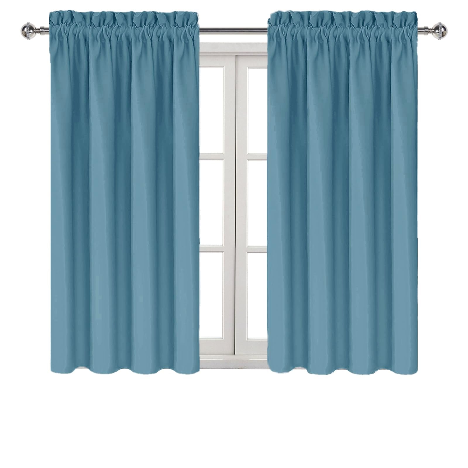 Blackout Curtains for Bedroom Living Room 38 x 45 Inch Long 2 Panels (2 Count)