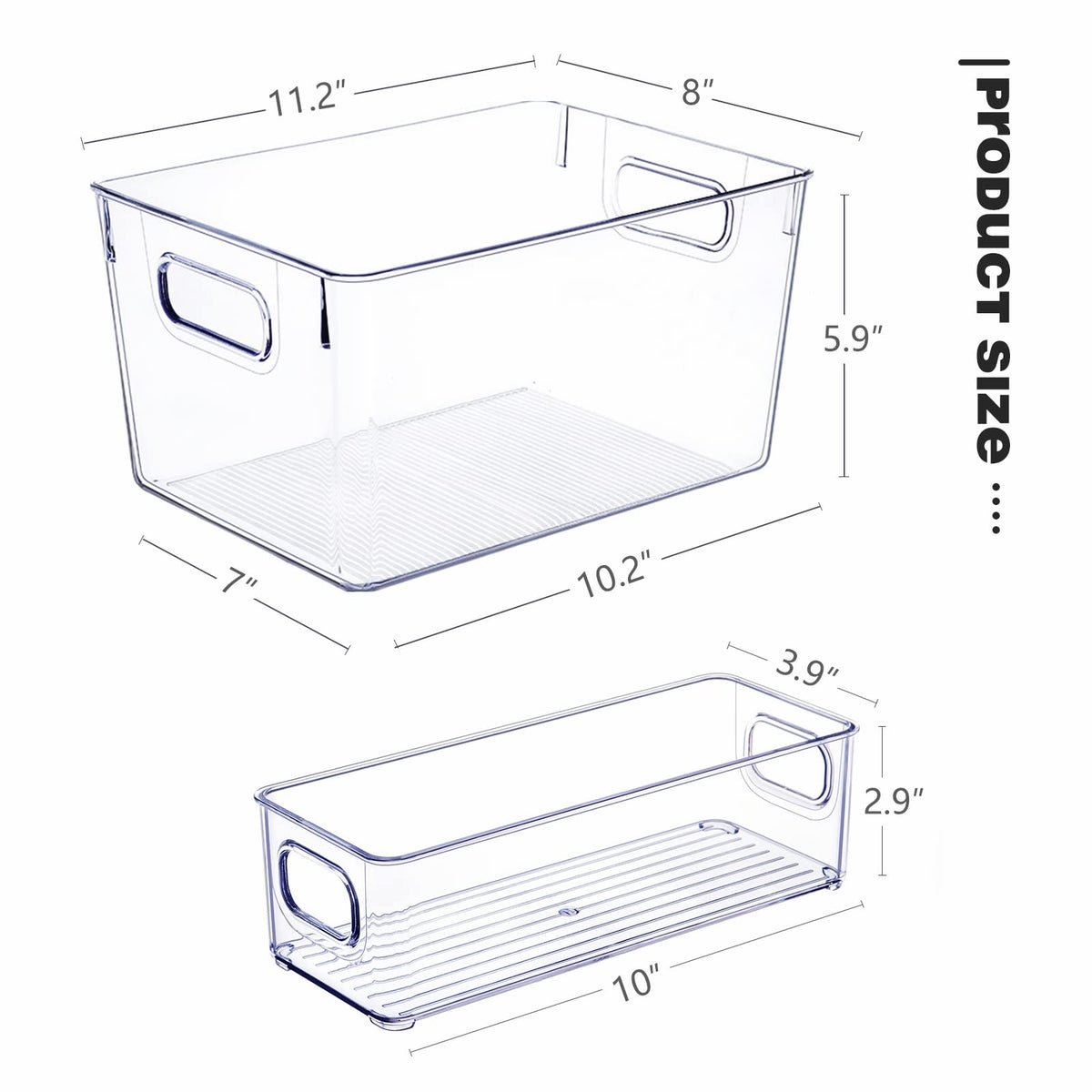 Set of 8 Clear Plastic Storage Bins (8 Count)