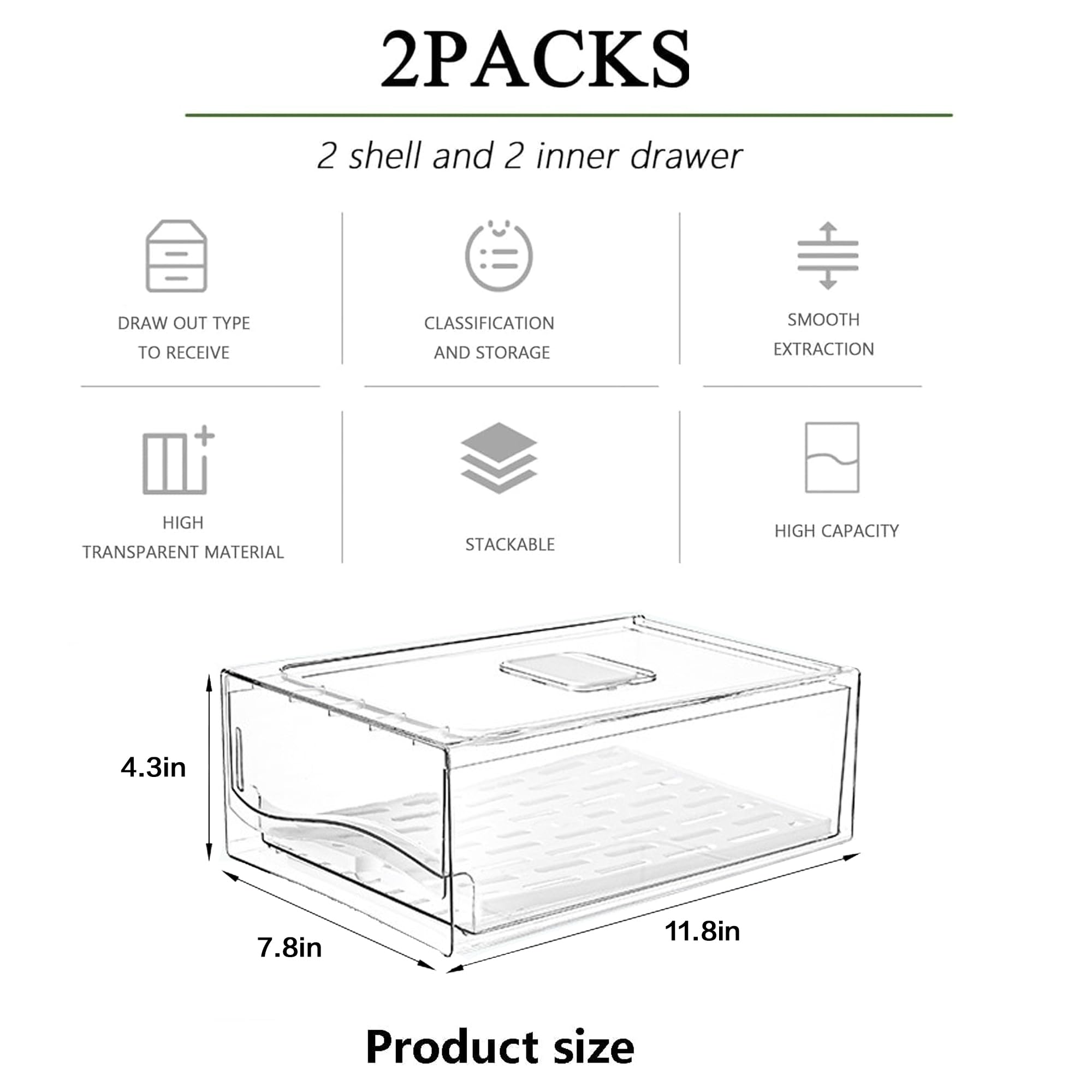 Fridge Organizers and Storage (2 Count)