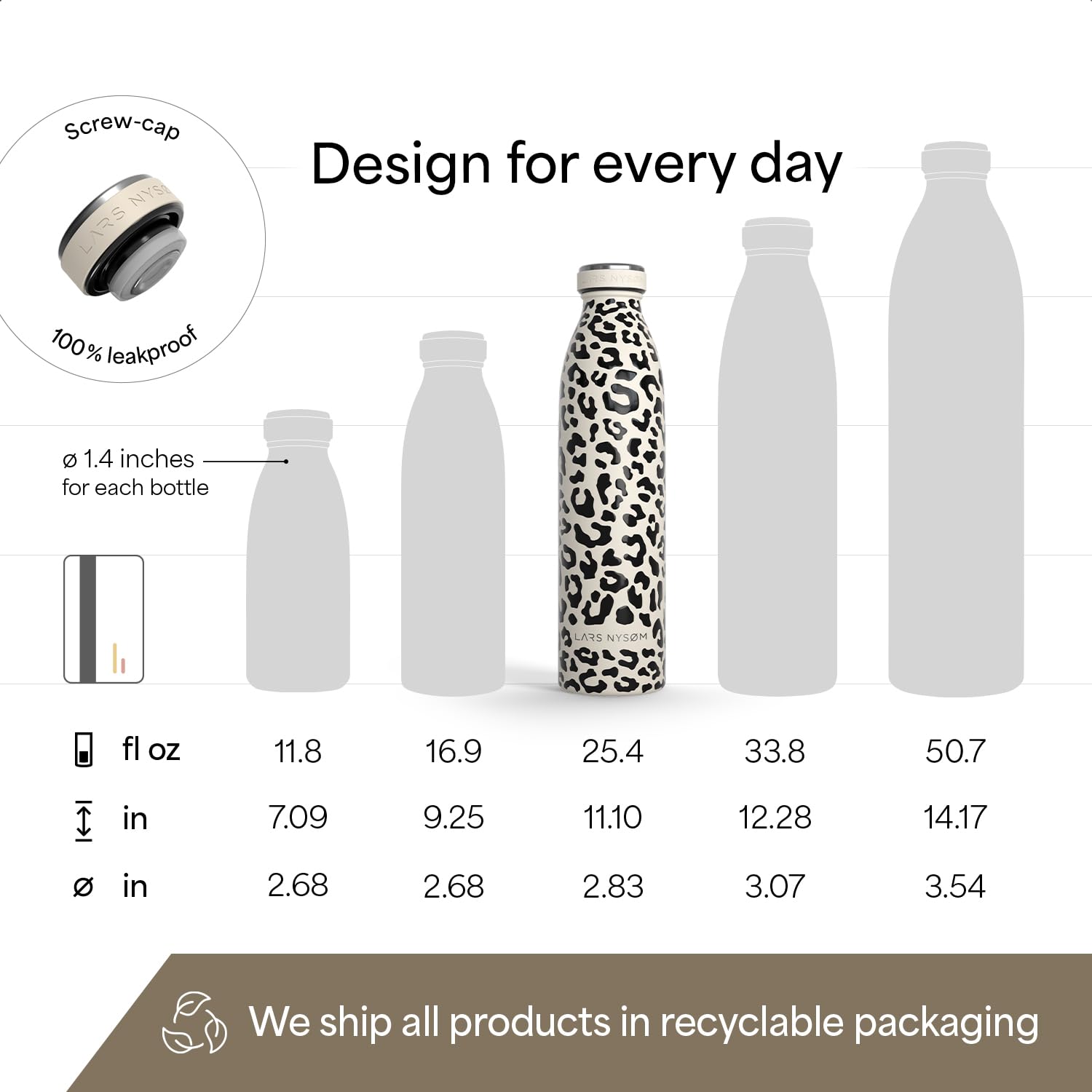 Stainless Steel Insulated Water Bottle 12oz 17oz 25oz 34oz 51oz