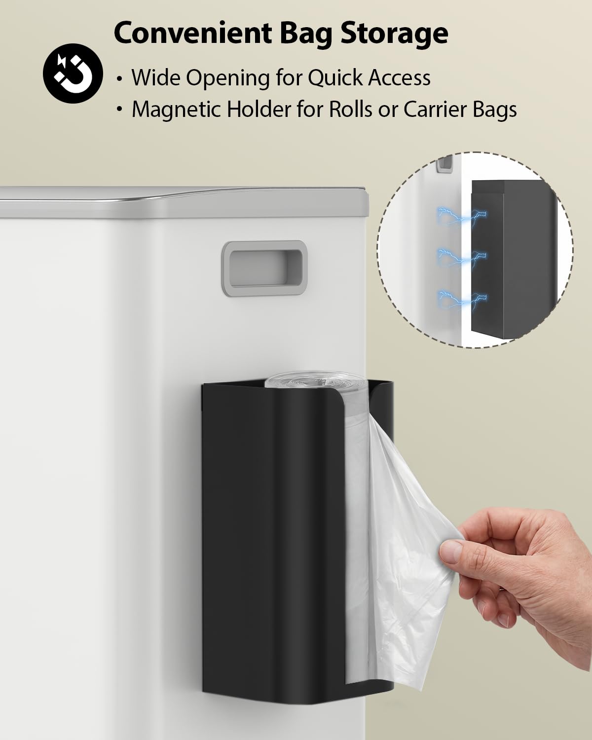 Dual Trash and Recycling Bins for Kitchen (2 Count)