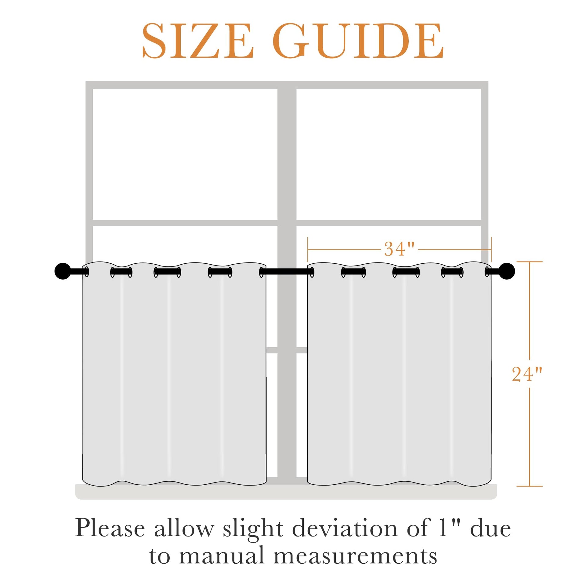 Kitchen Curtains 24 inch Length (2 Count)
