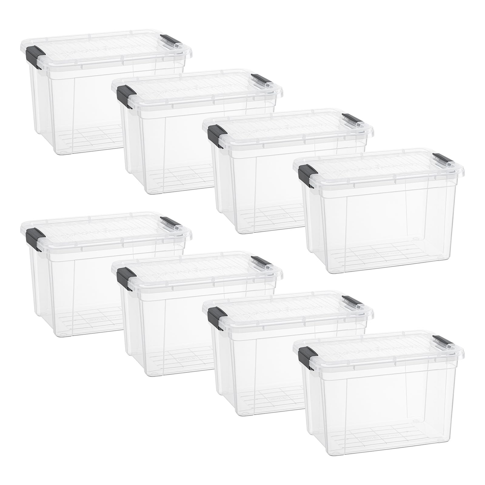 8.7 Quart Clear Plastic Storage Boxes with Lids (8 Count)