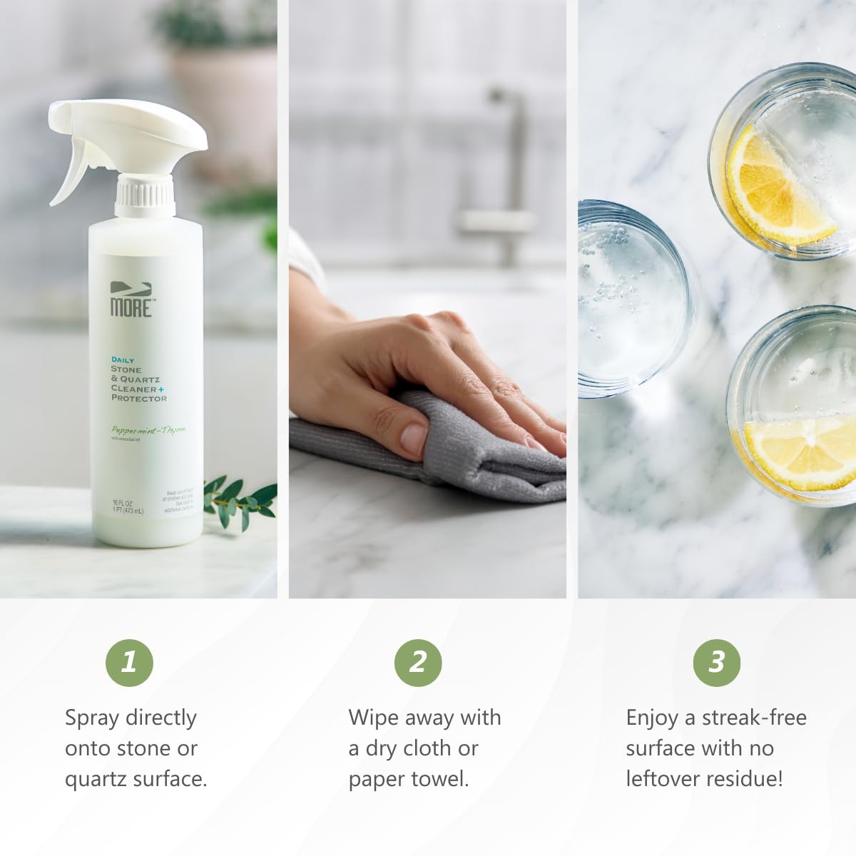 MORE Stone & Quartz Cleaner + Protector (16 Fl Oz)