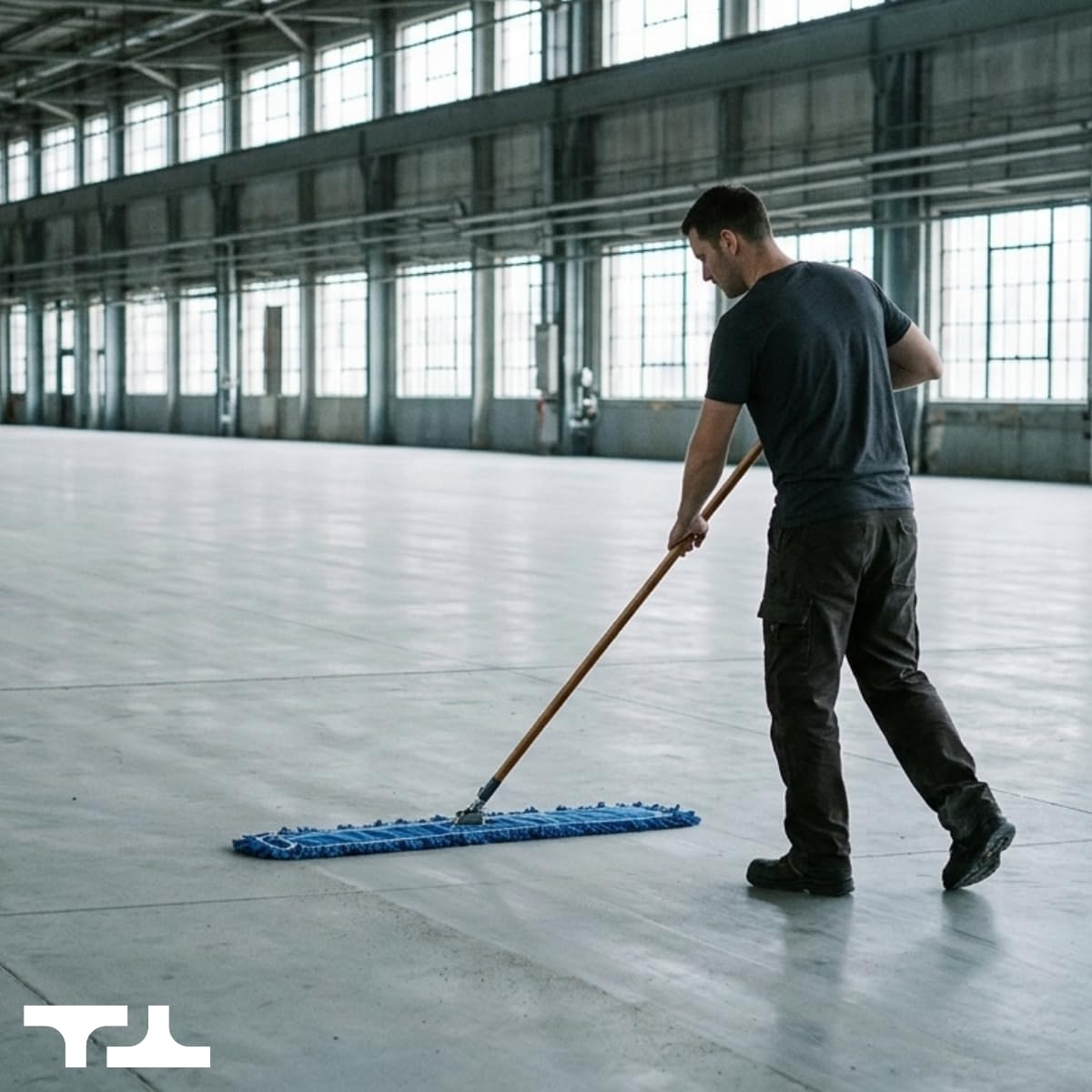 24 Inch Blue Commercial Dust Mop & Floor Sweeper