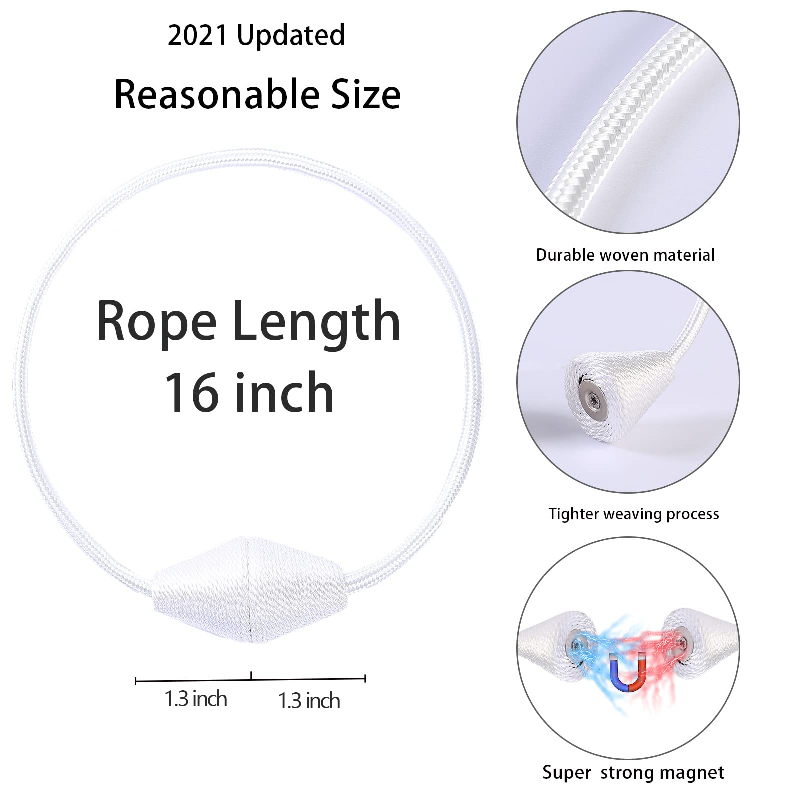 2 PCS Magnetic Curtain Tiebacks (2 Count)