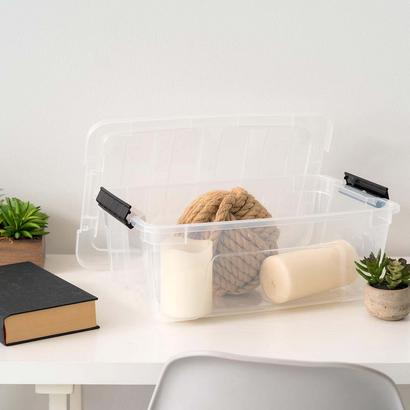 6 Pack 13 Quart Storage Bins with Lids (6 Count)