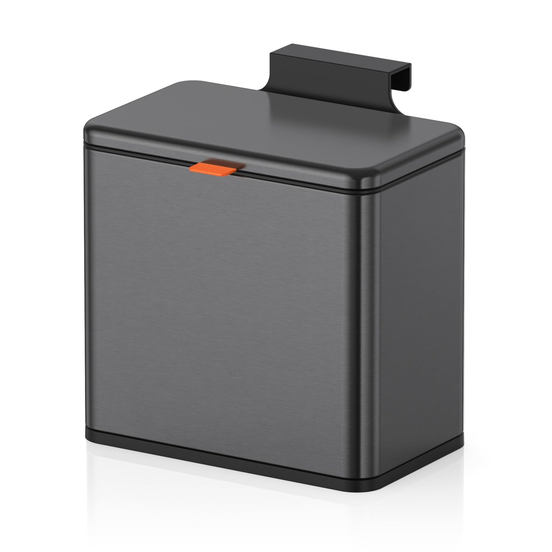 1.05 Gal Brushed Black Hanging Stainless Steel Compost Bin