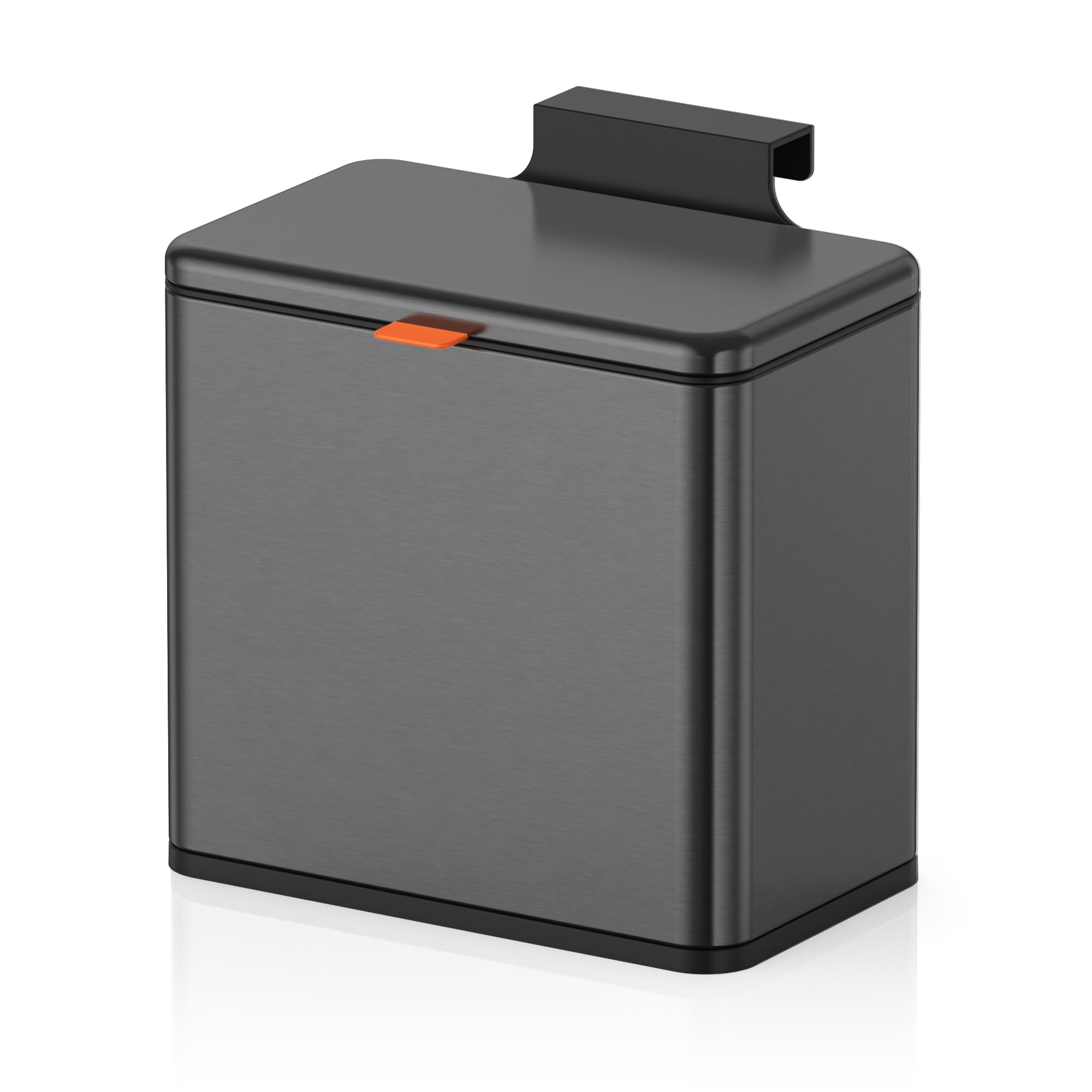 1.05 Gal Brushed Black Hanging Stainless Steel Compost Bin