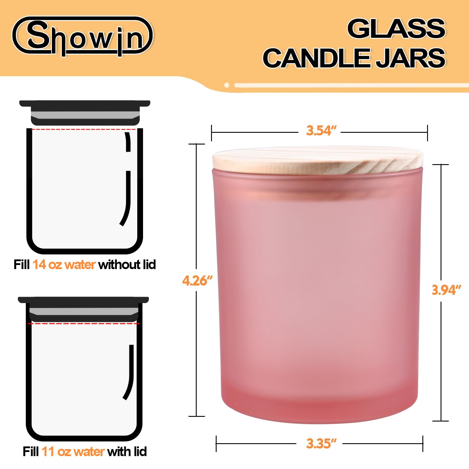 14 OZ Thick Candle Jars for Making Candles 12 Pcs (12 Count)