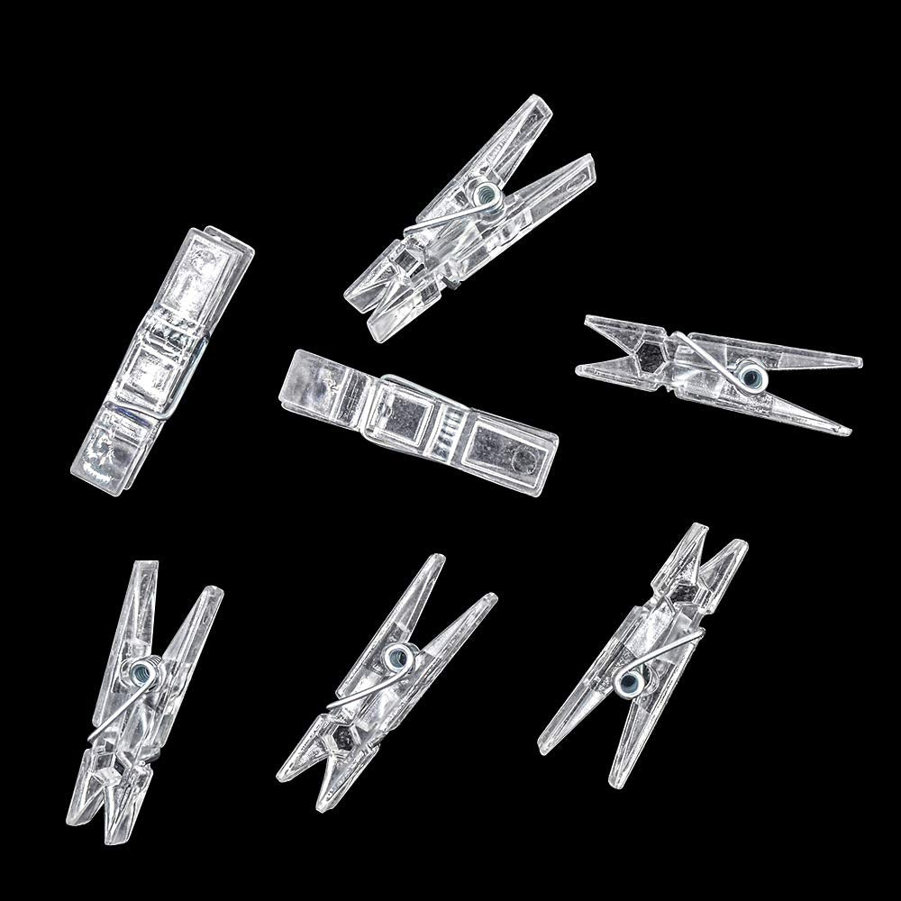 128 Pieces Mini Transparent Plastic Clear Clips (128 Count)