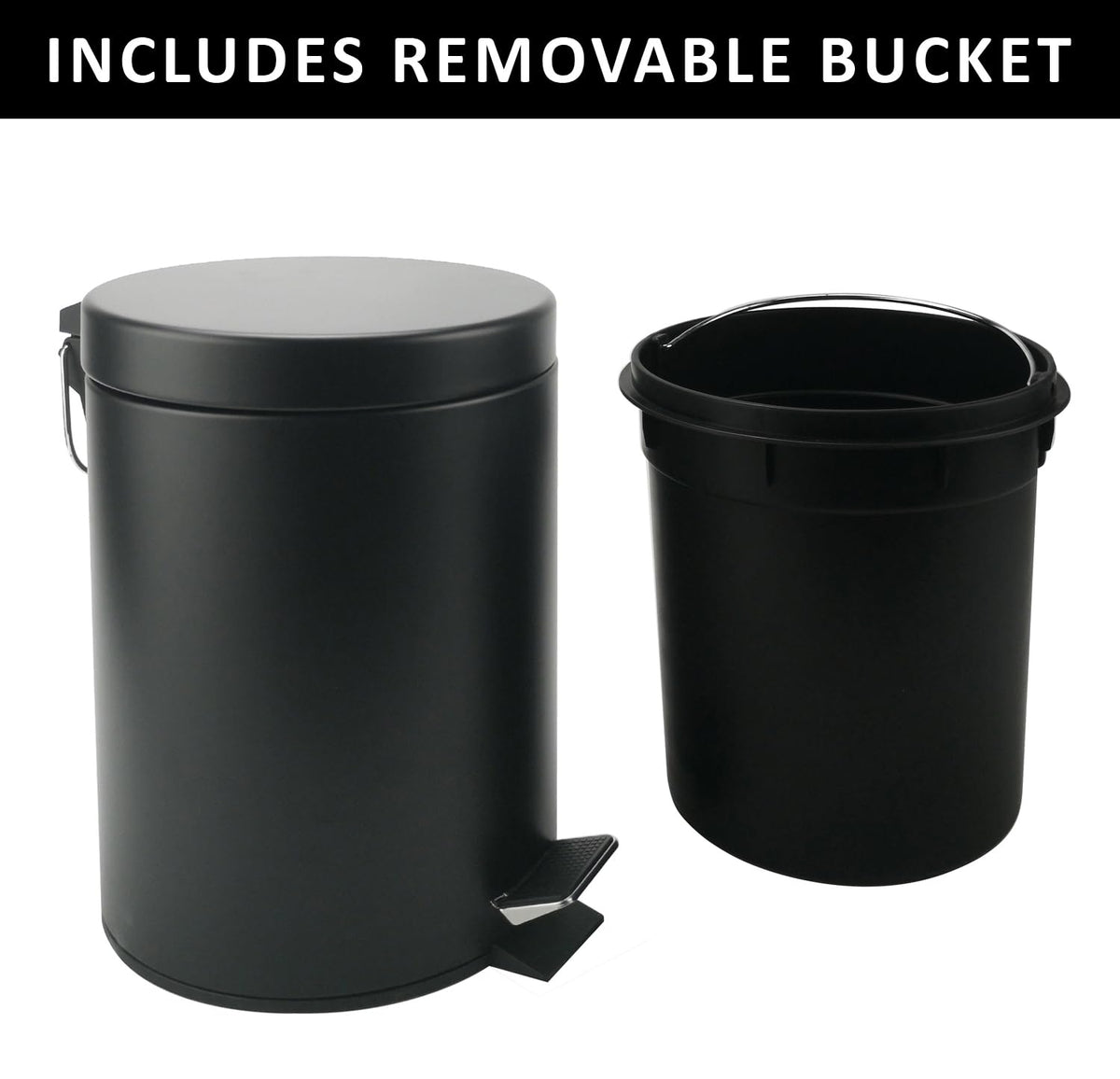 Stainless Steel Small Trash Can with Lid & Step Pedal