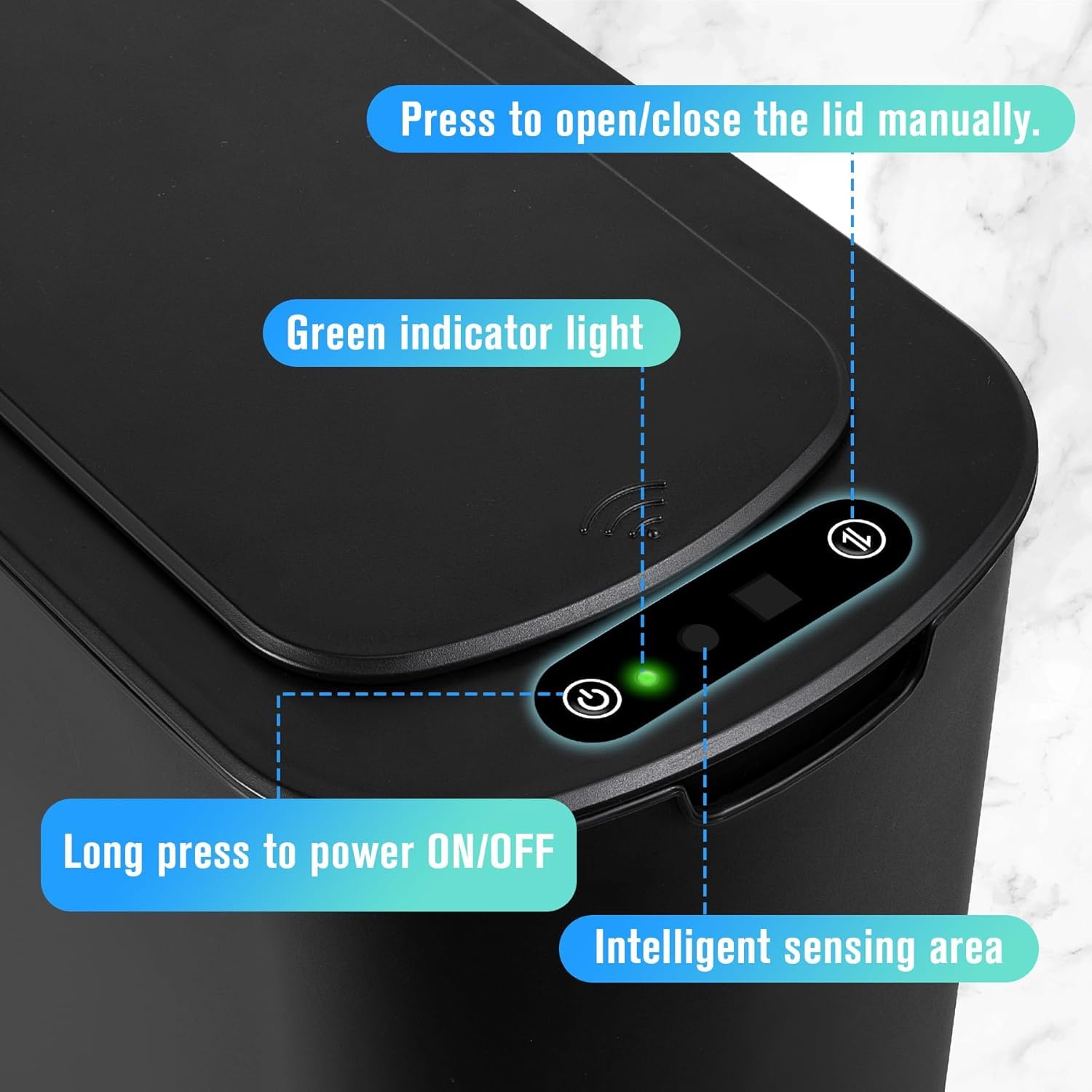 Automatic Small Bathroom Trash Can with Lid