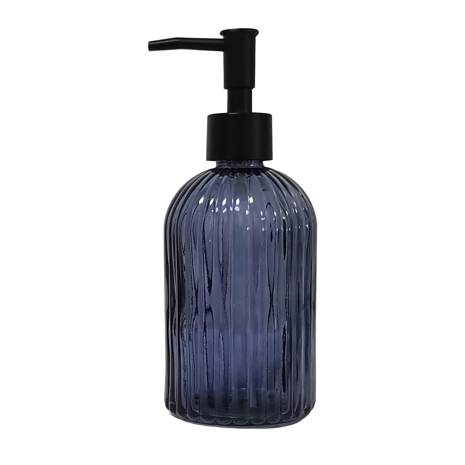 Glass Soap Dispenser with Black Plastic Pump
