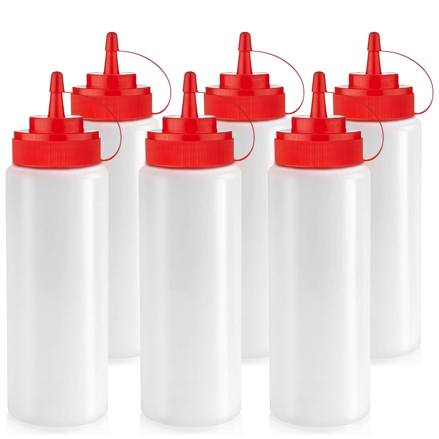 12 oz Condiment Squeeze Bottles for Sauces (6 Count)