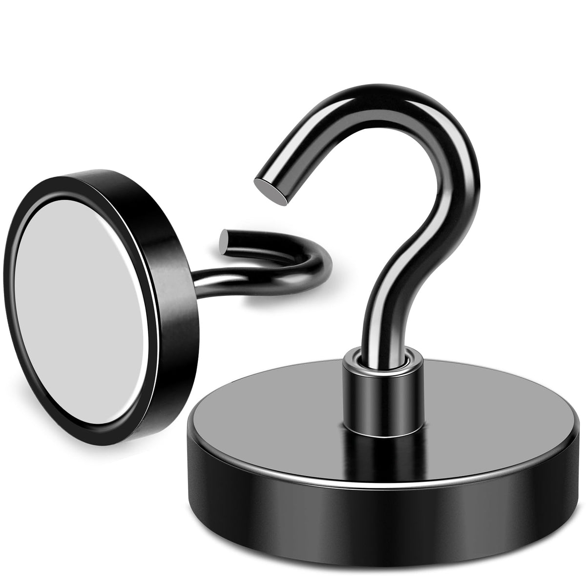 Magnetic Hooks Heavy Duty 170LB+ Strong Black Magnets Hook